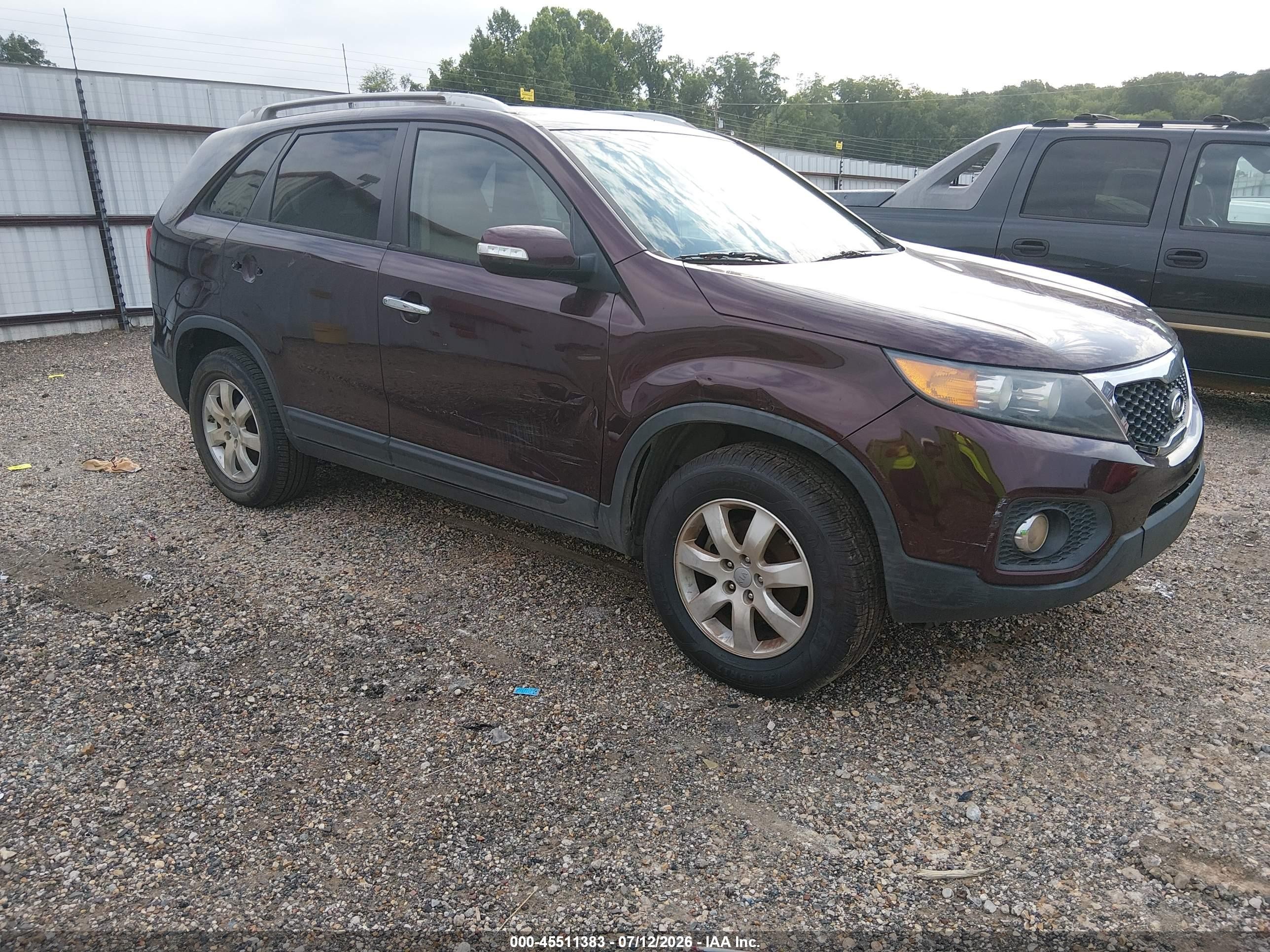 2012 Kia Sorento Lx Burgundy vin: 5XYKT3A67CG302033