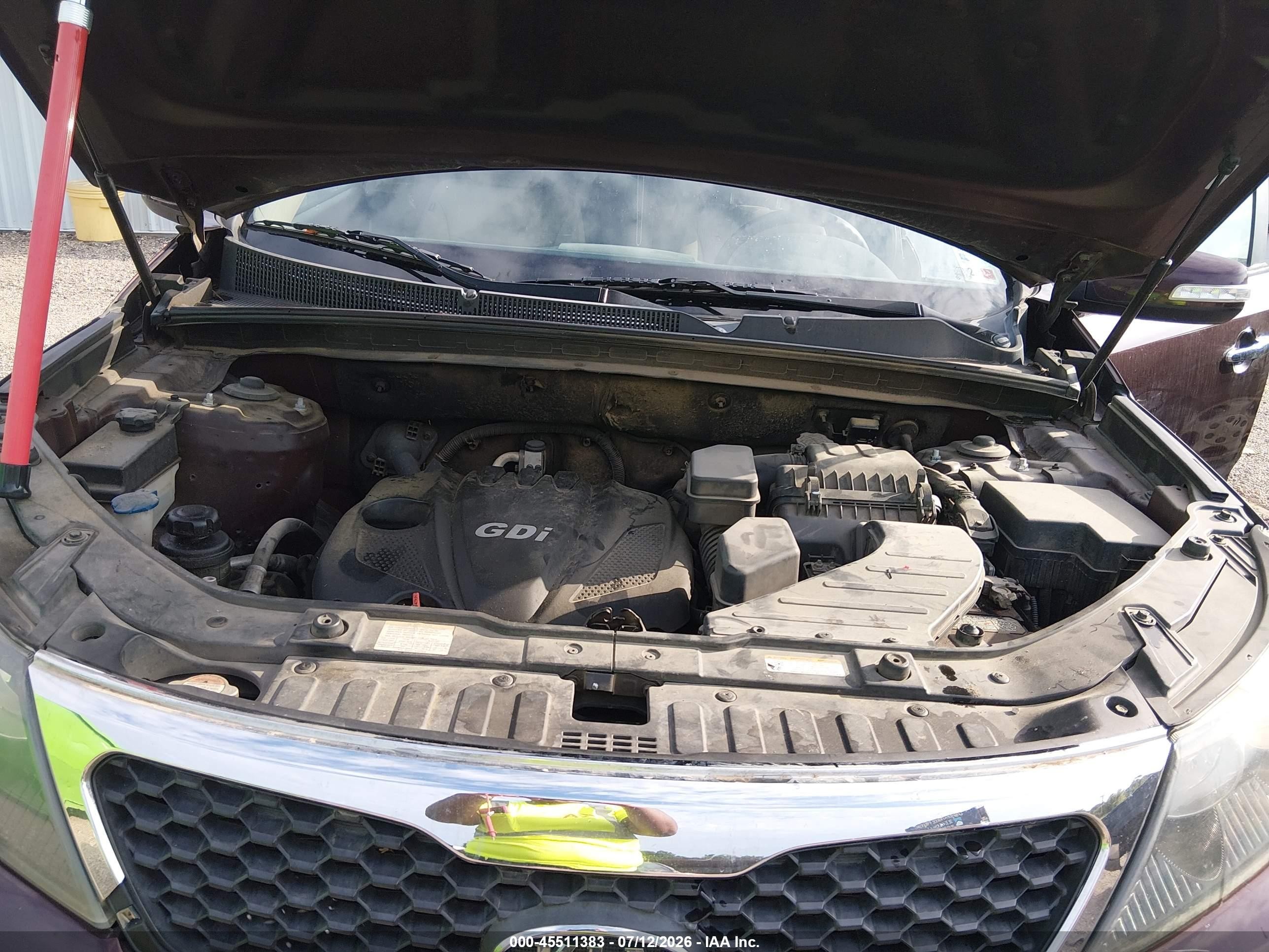 2012 Kia Sorento Lx Burgundy vin: 5XYKT3A67CG302033