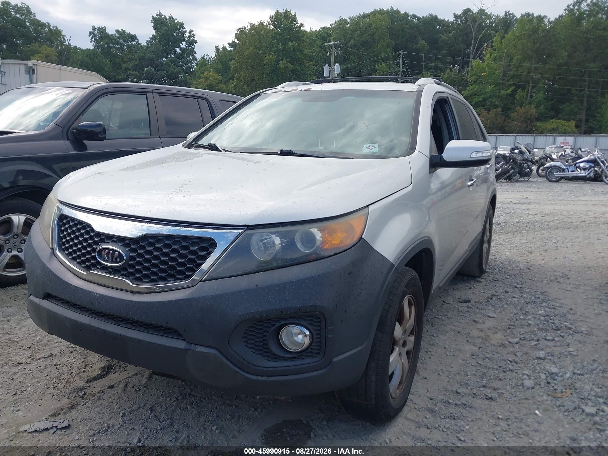 2013 Kia Sorento Lx Silver vin: 5XYKT3A67DG380846
