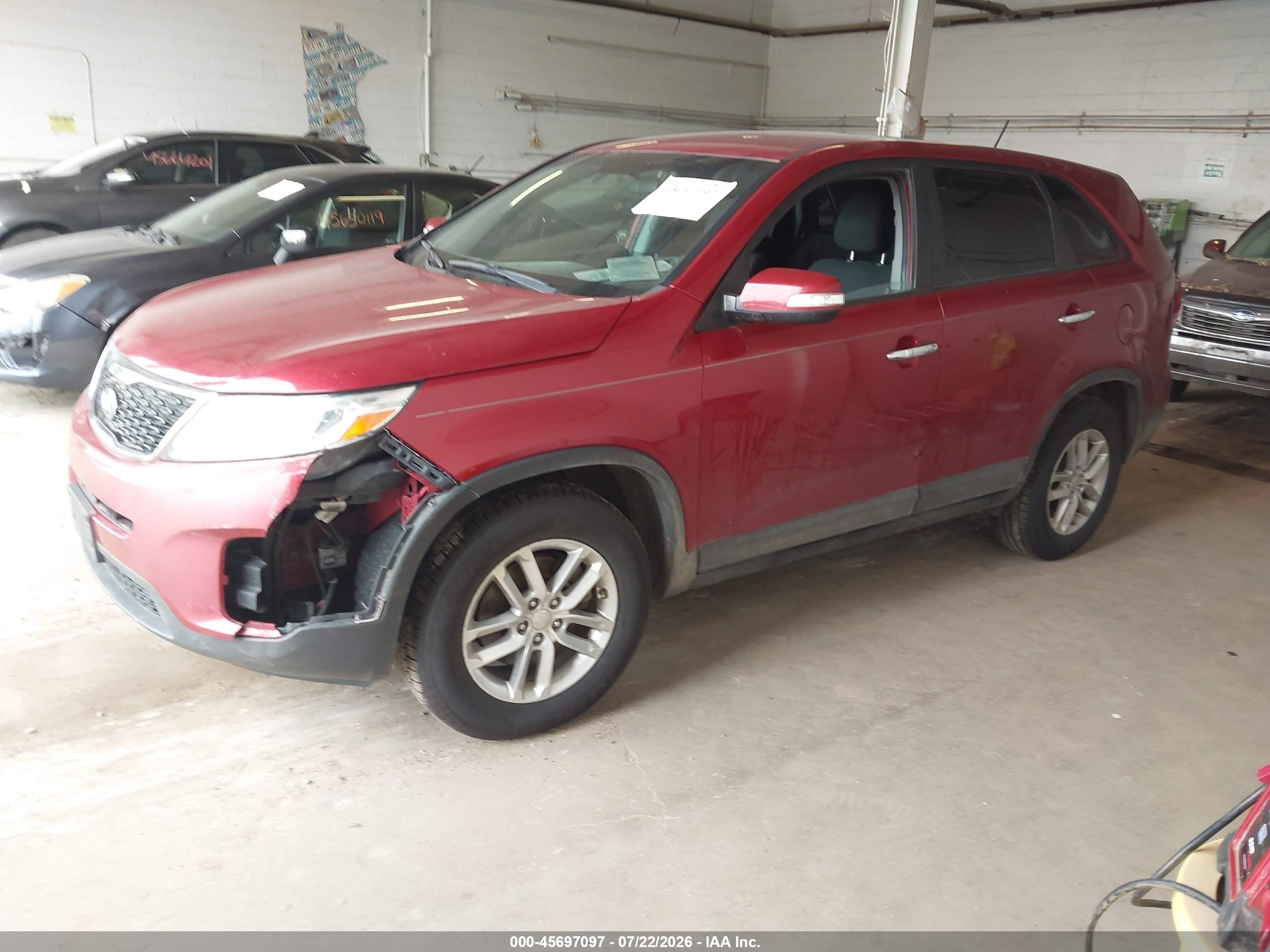 2014 Kia Sorento Lx Red vin: 5XYKT3A67EG516829