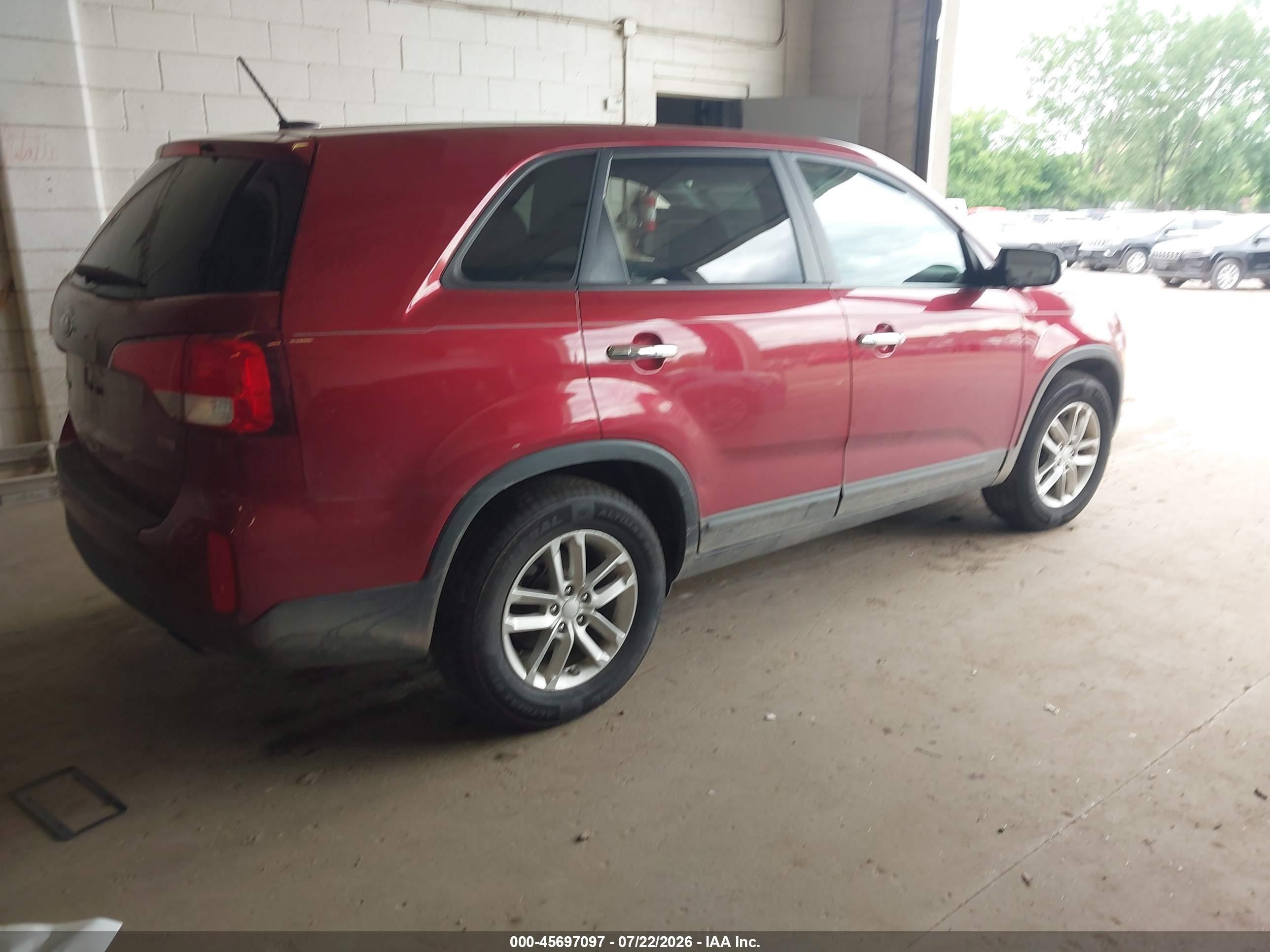 2014 Kia Sorento Lx Red vin: 5XYKT3A67EG516829