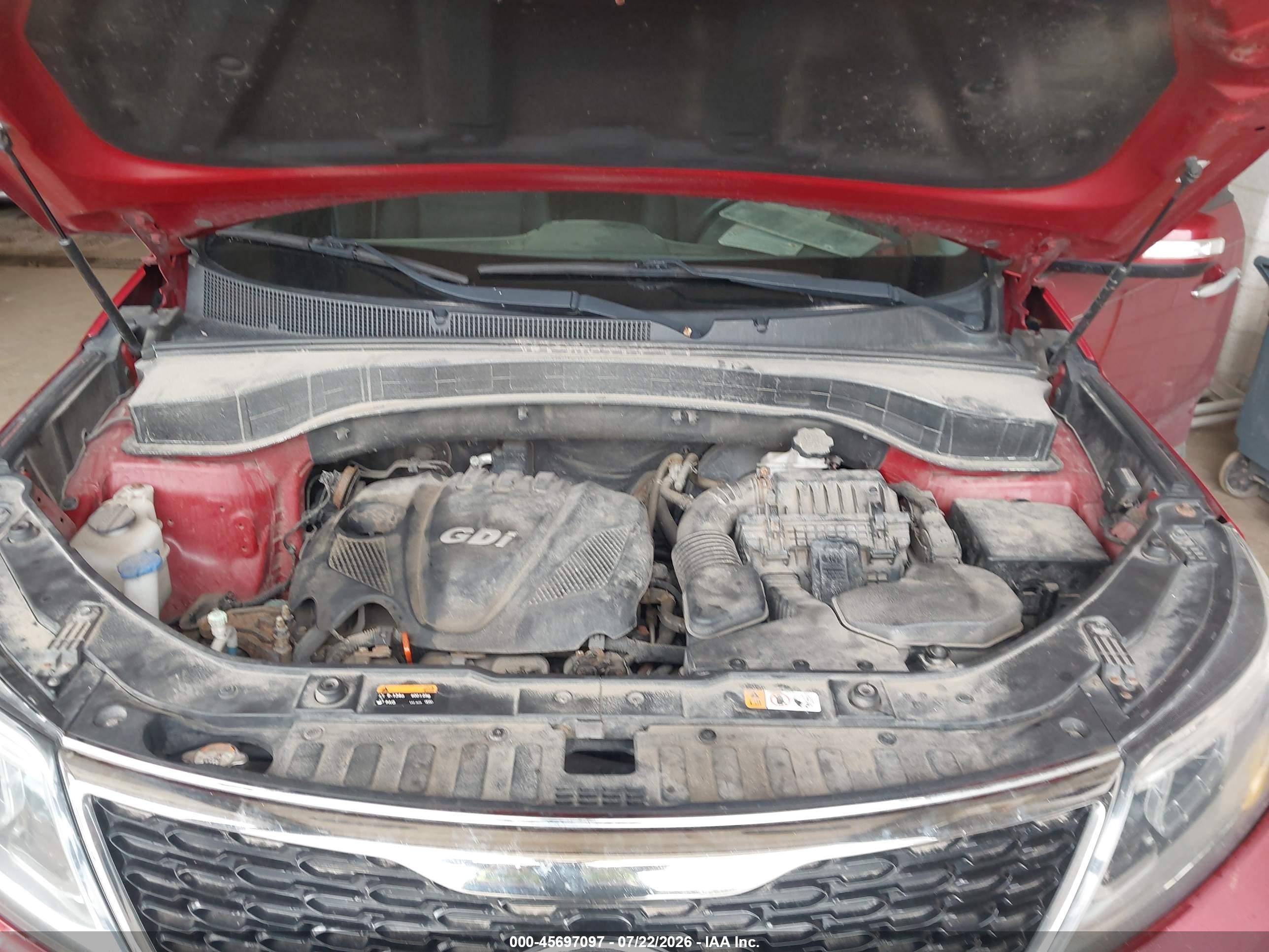 2014 Kia Sorento Lx Red vin: 5XYKT3A67EG516829