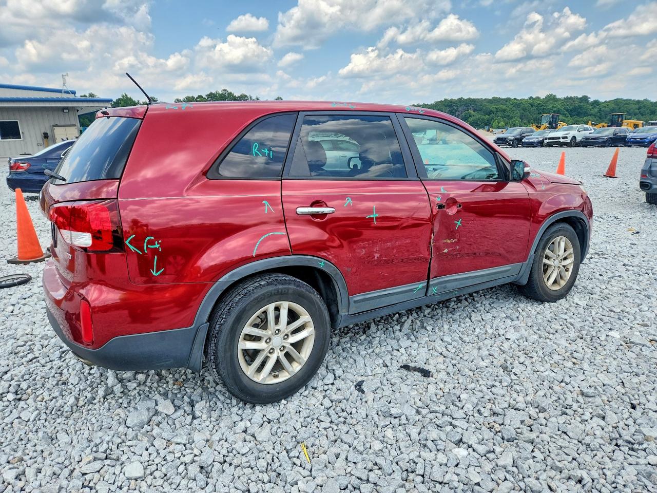 2014 Kia Sorento Lx Burgundy vin: 5XYKT3A67EG534313