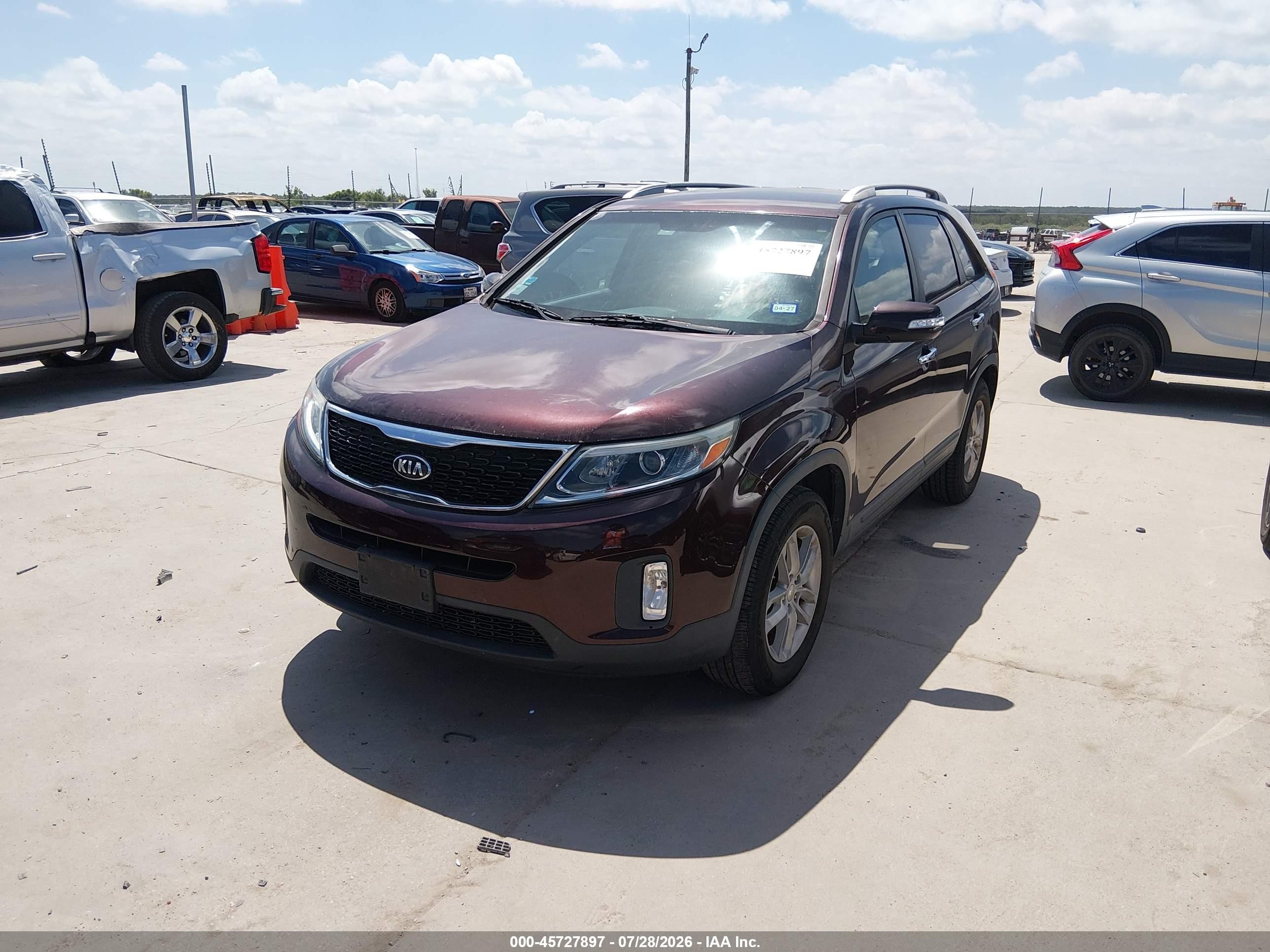 2015 Kia Sorento Lx Maroon vin: 5XYKT3A67FG555454