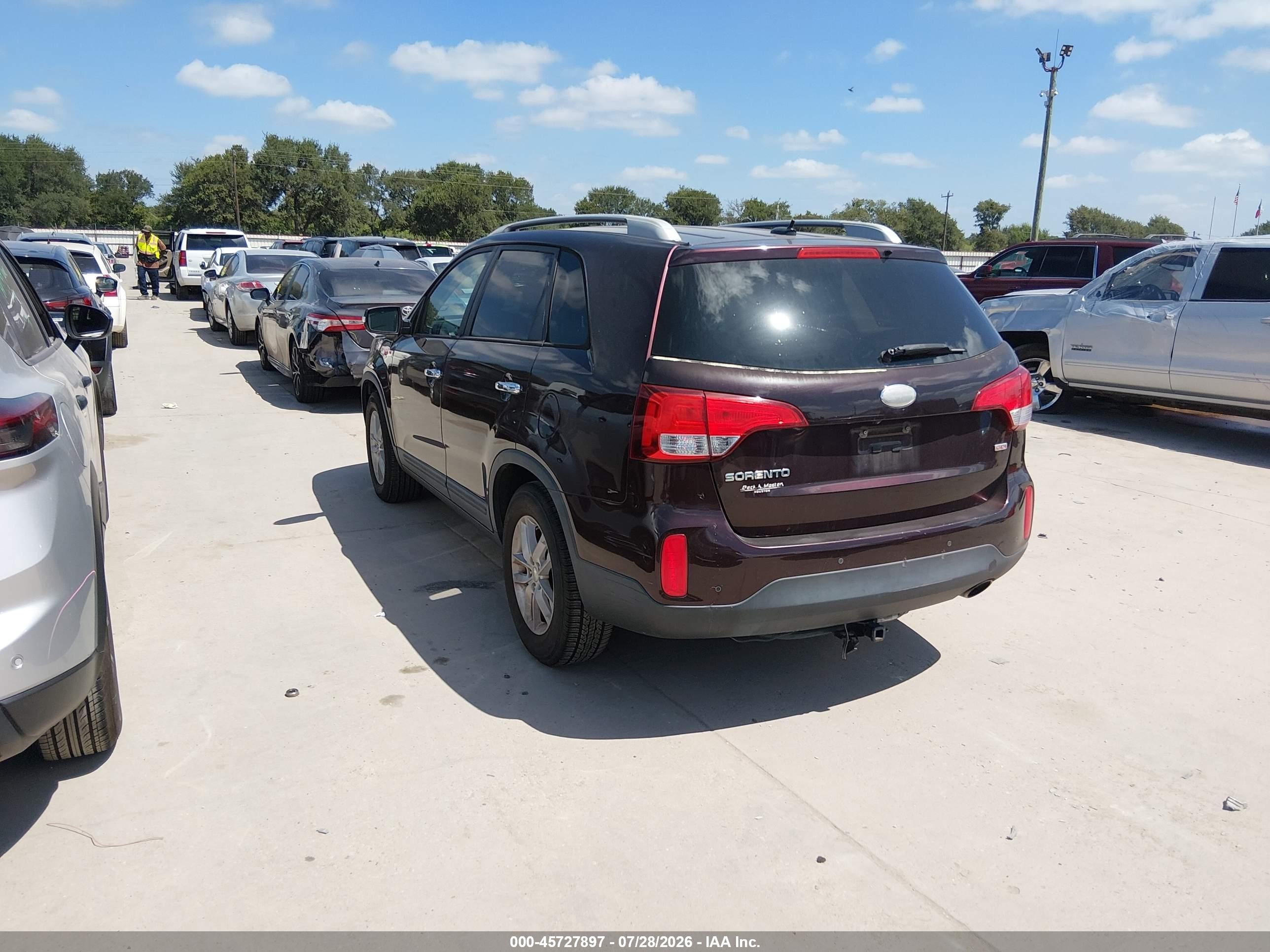 2015 Kia Sorento Lx Maroon vin: 5XYKT3A67FG555454