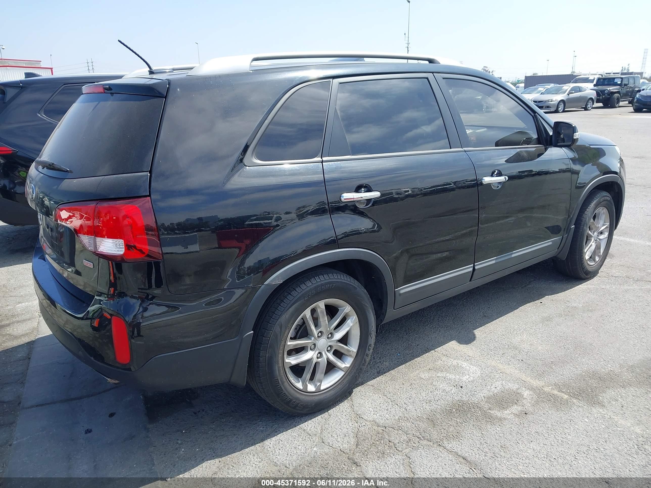2015 Kia Sorento Lx Black vin: 5XYKT3A67FG660415