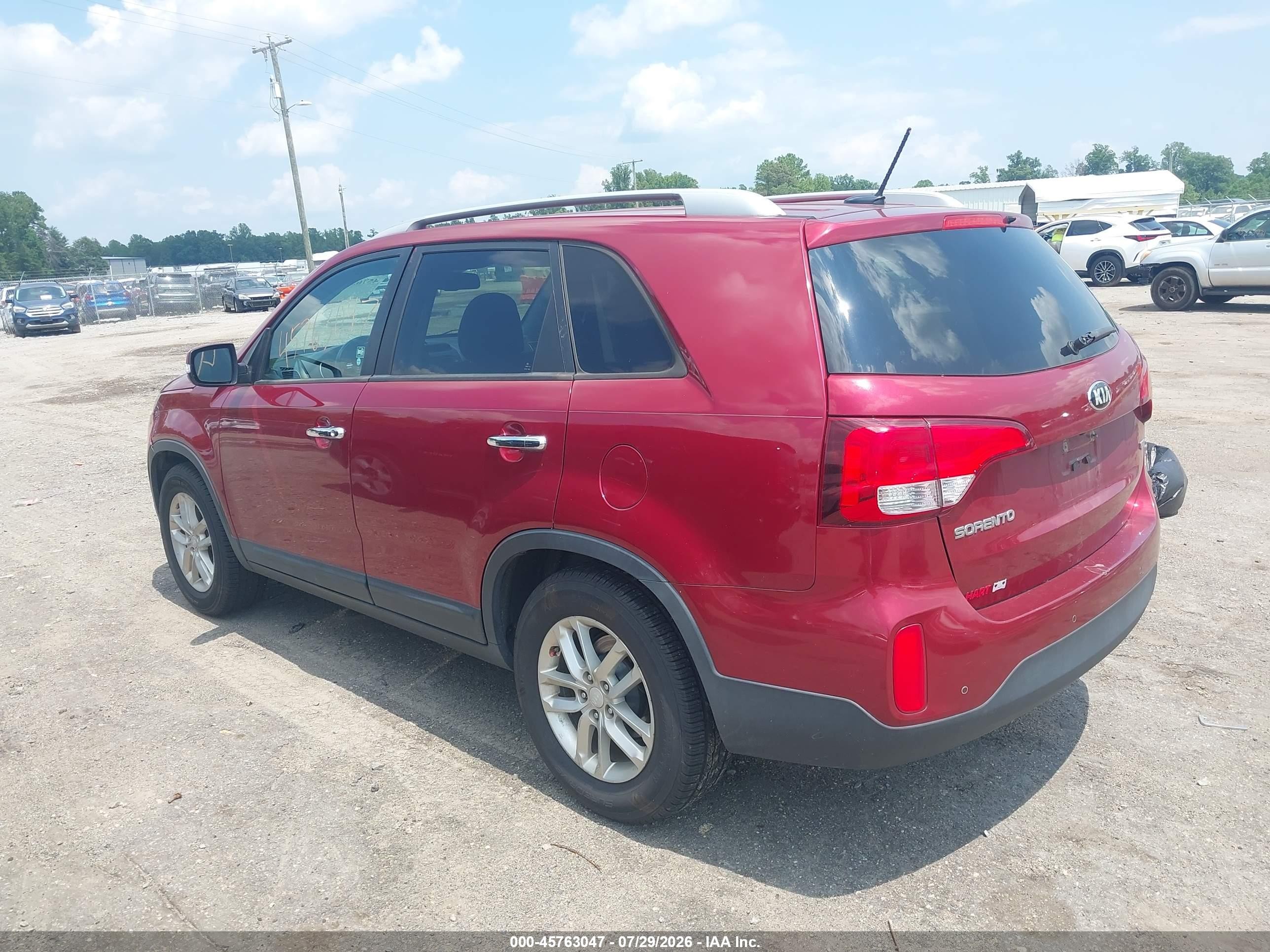 2015 Kia Sorento Lx Red vin: 5XYKT3A67FG662245
