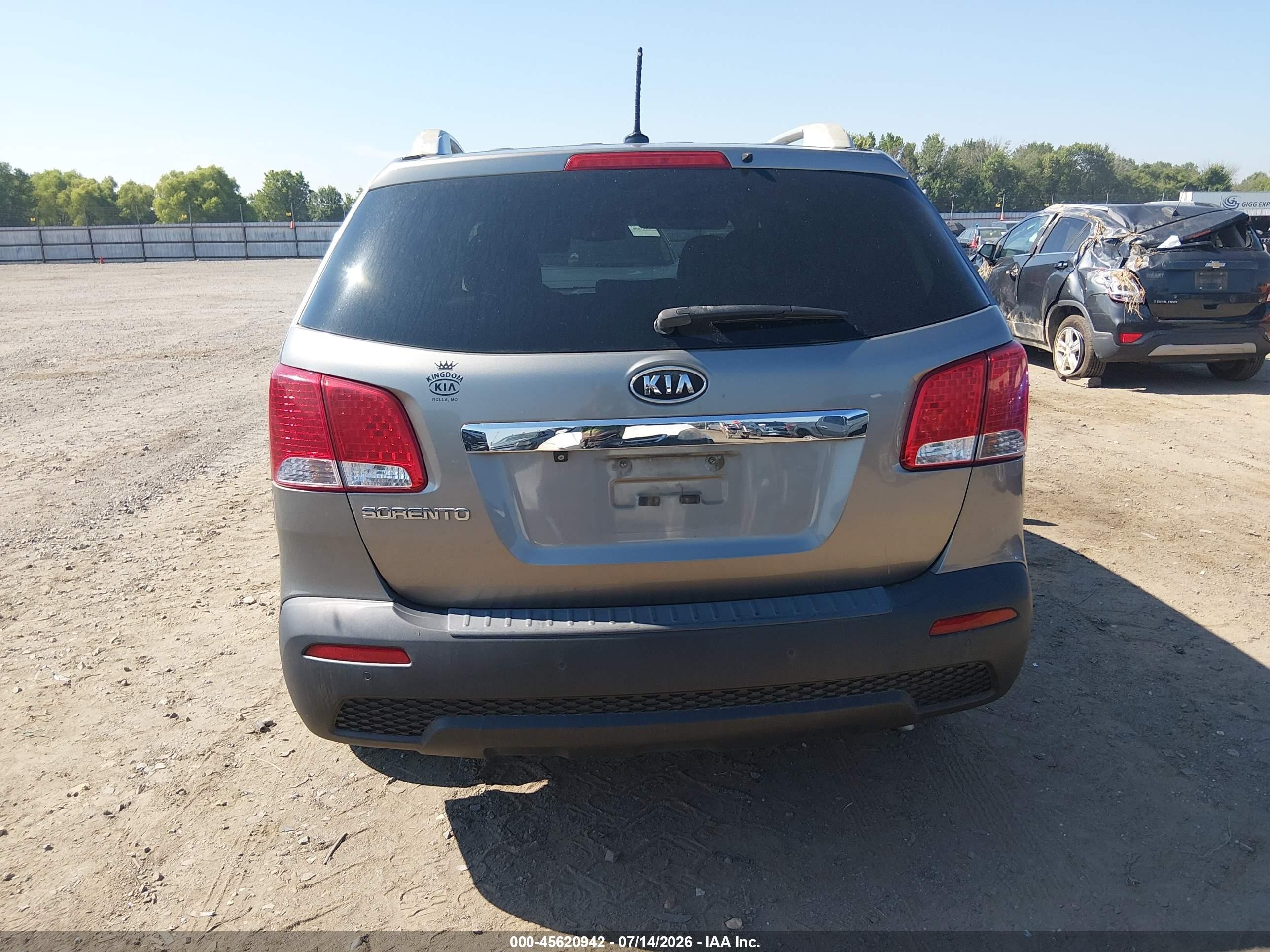 2012 Kia Sorento Lx Gray vin: 5XYKT3A68CG294900