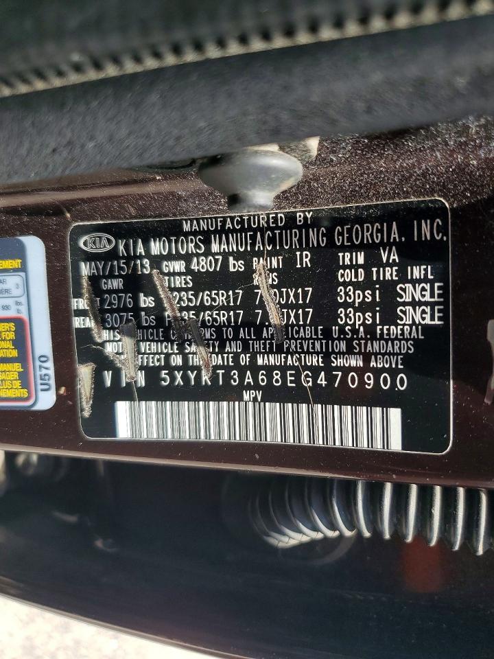 2014 Kia Sorento Lx Purple vin: 5XYKT3A68EG470900