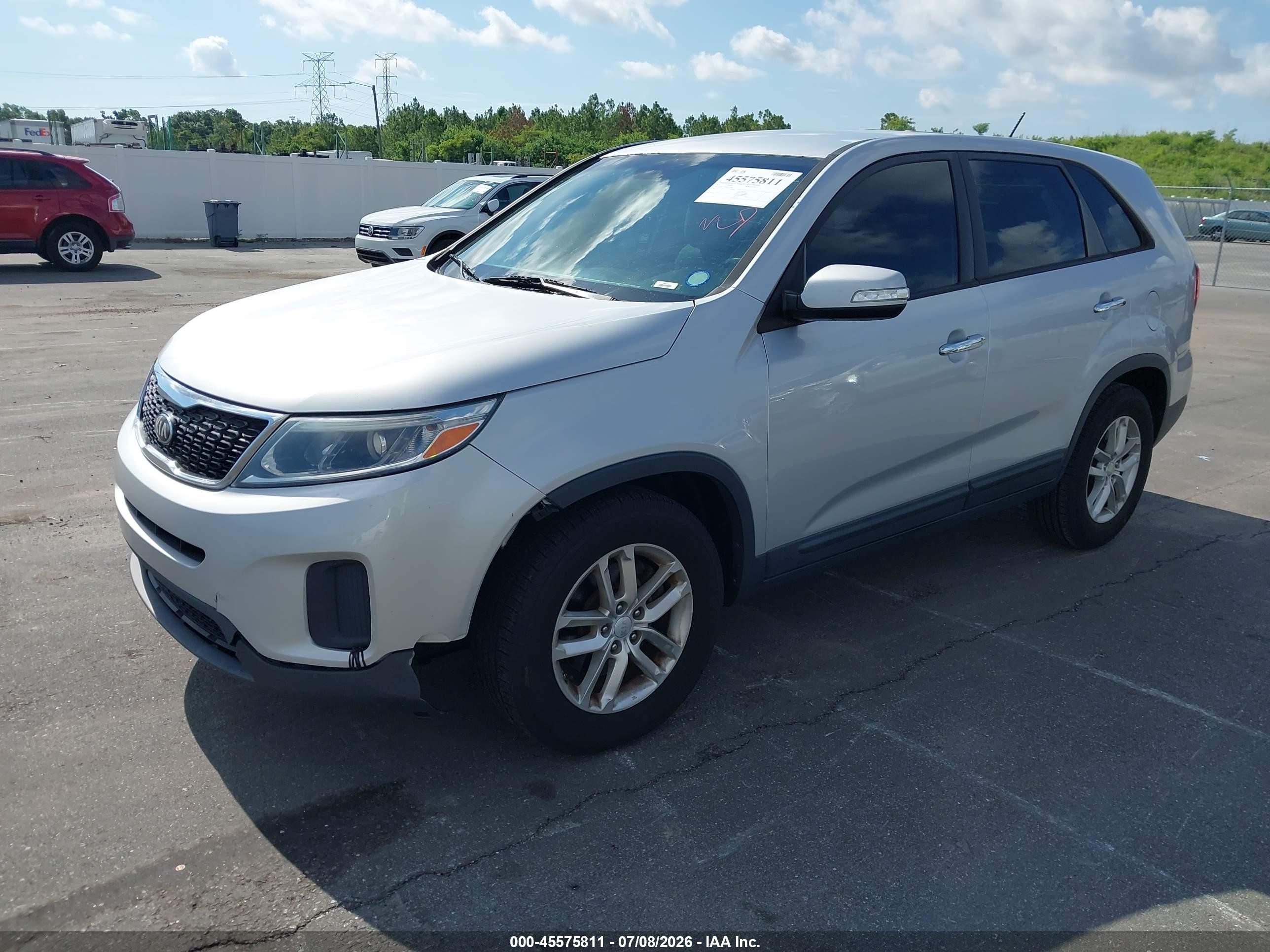 2014 Kia Sorento Lx Silver vin: 5XYKT3A68EG477264