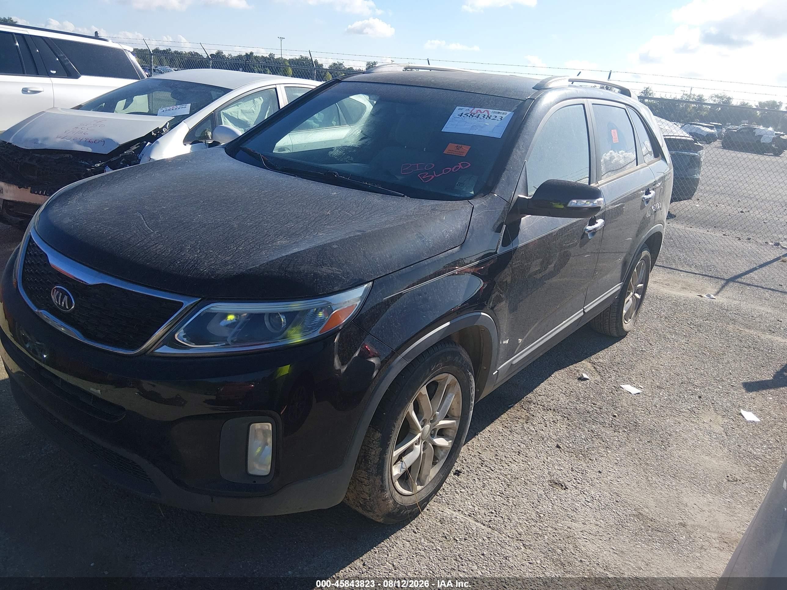 2014 Kia Sorento Lx Черный vin: 5XYKT3A68EG534398