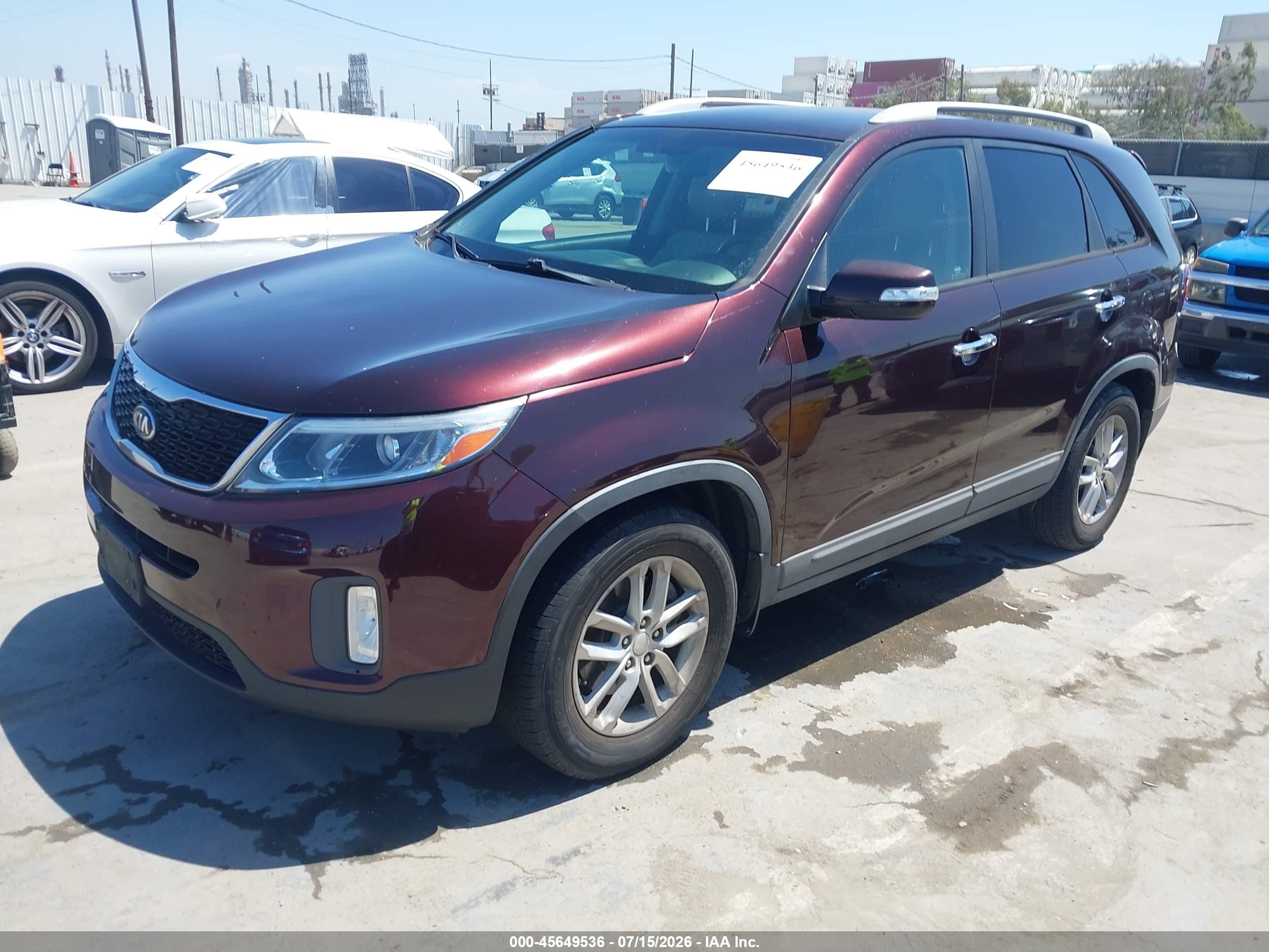 2014 Kia Sorento Lx Бордовый vin: 5XYKT3A68EG536247