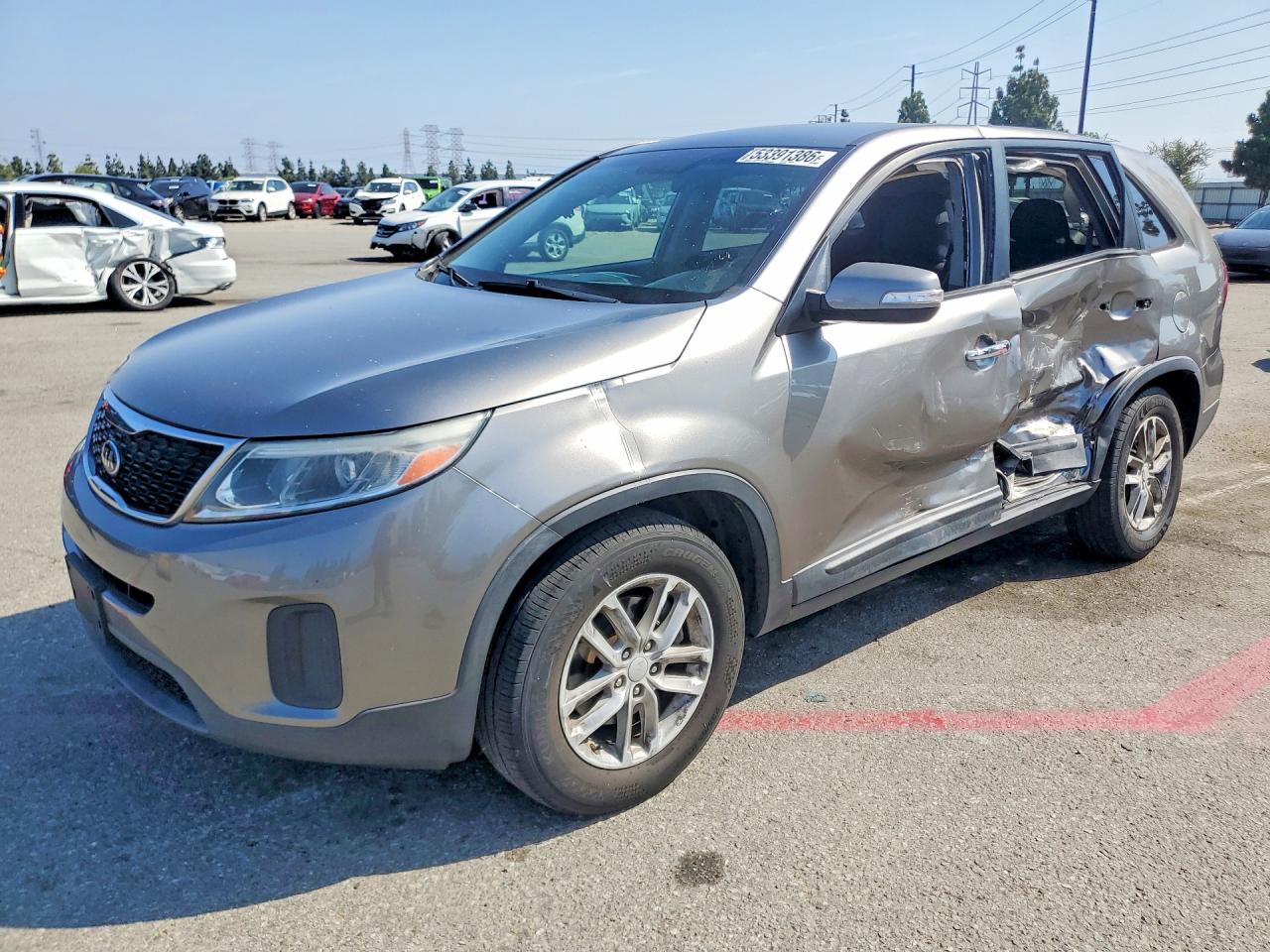 2014 Kia Sorento Lx Gray vin: 5XYKT3A68EG536927