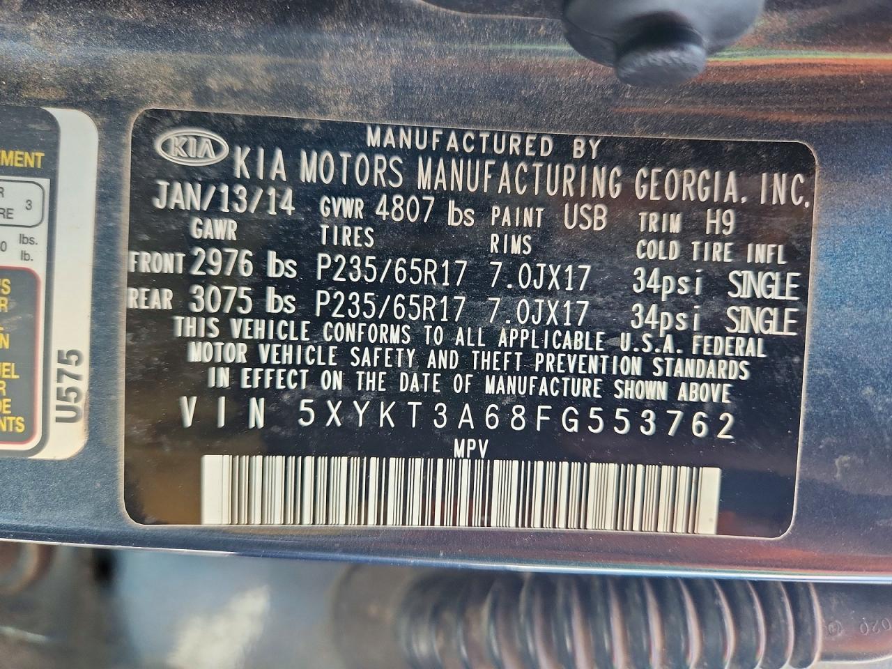2015 Kia Sorento Lx Blue vin: 5XYKT3A68FG553762