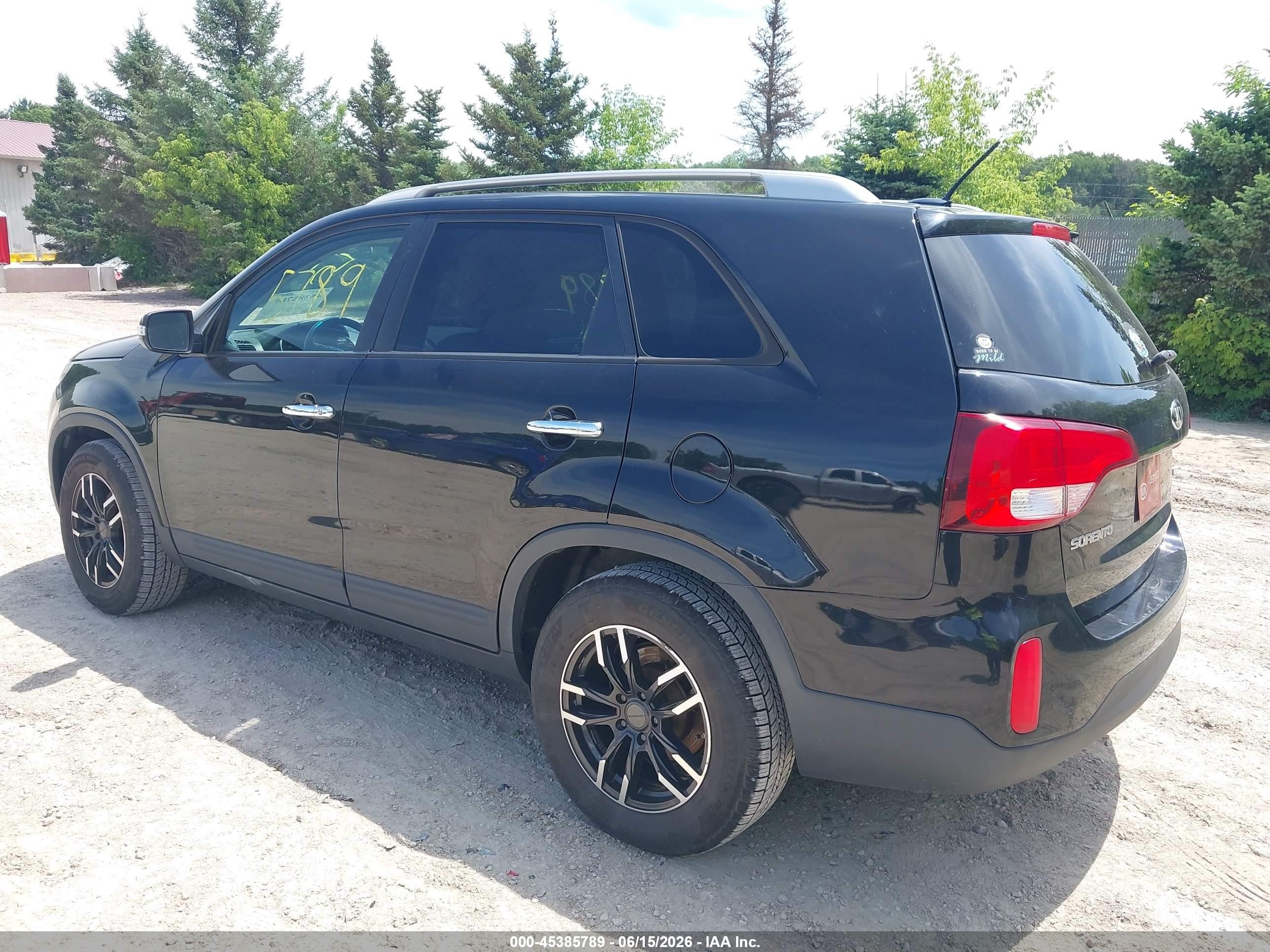 2015 Kia Sorento Lx Black vin: 5XYKT3A68FG570075