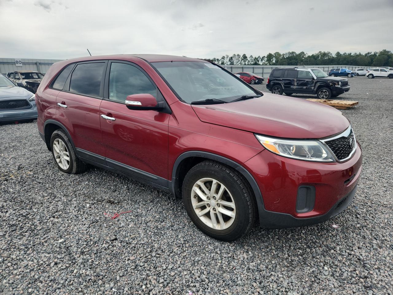 2015 Kia Sorento Lx Burgundy vin: 5XYKT3A68FG603317