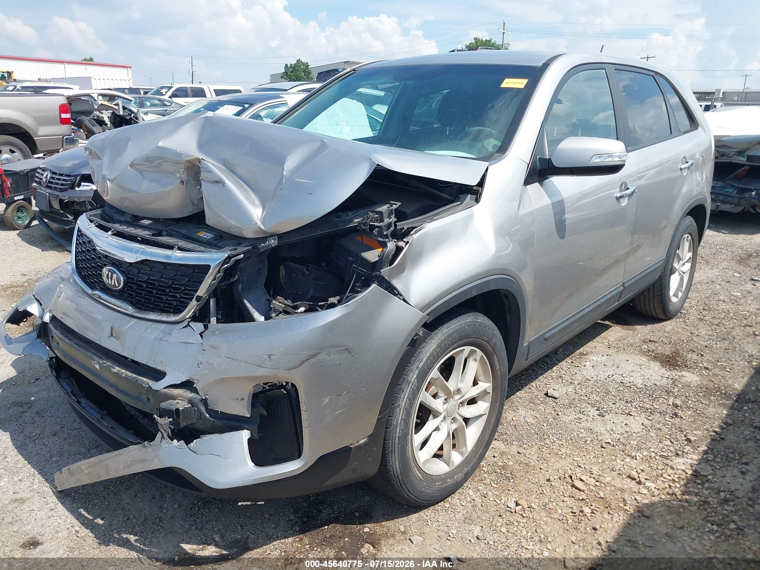 2015 Kia Sorento Lx Gray vin: 5XYKT3A68FG649472