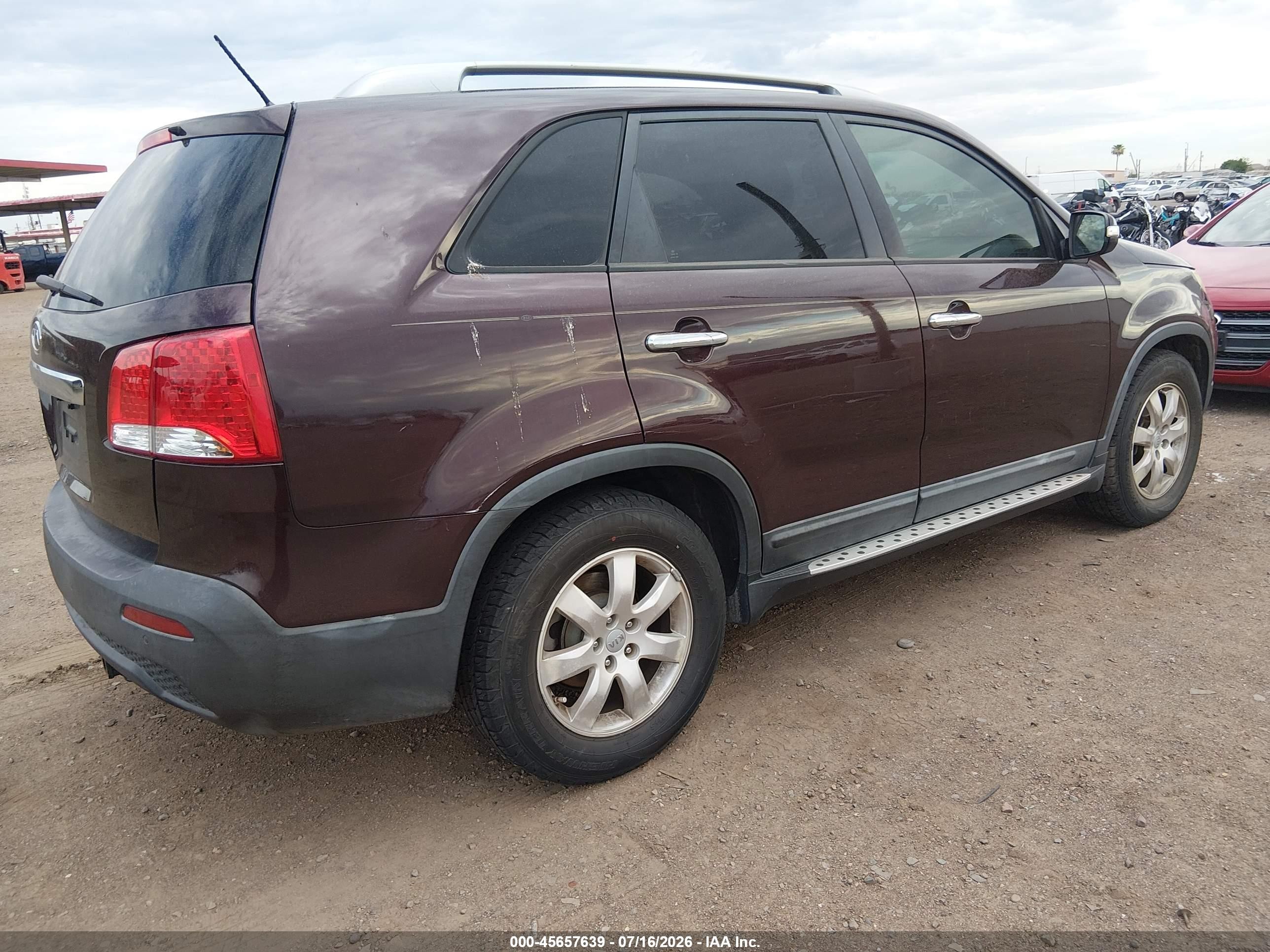 2012 Kia Sorento Lx Dark Brown vin: 5XYKT3A69CG238674