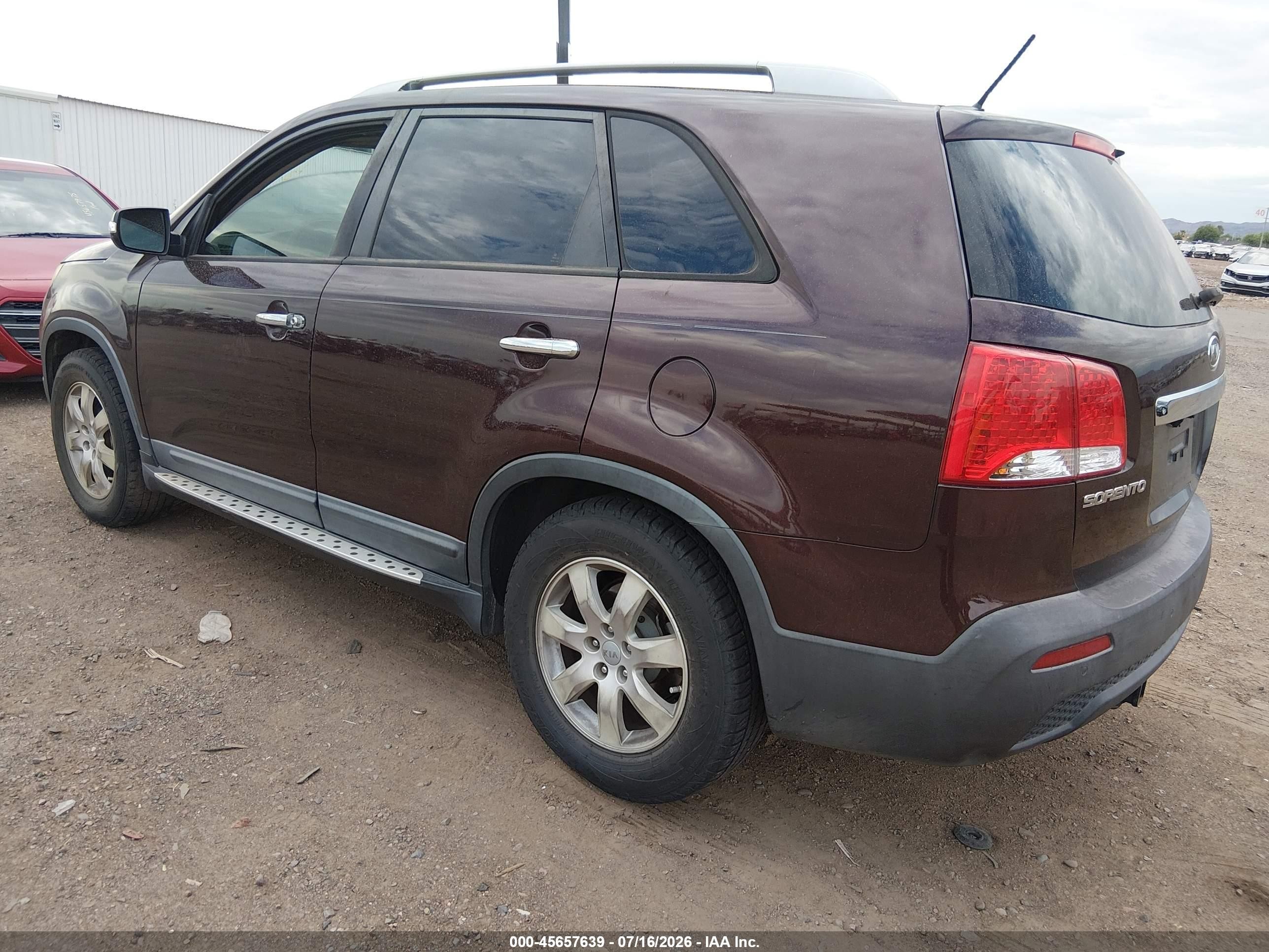 2012 Kia Sorento Lx Dark Brown vin: 5XYKT3A69CG238674