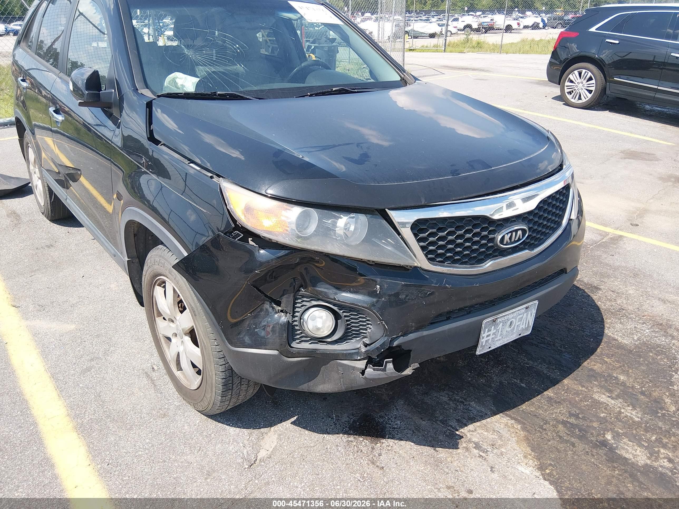 2013 Kia Sorento Lx Black vin: 5XYKT3A69DG357102