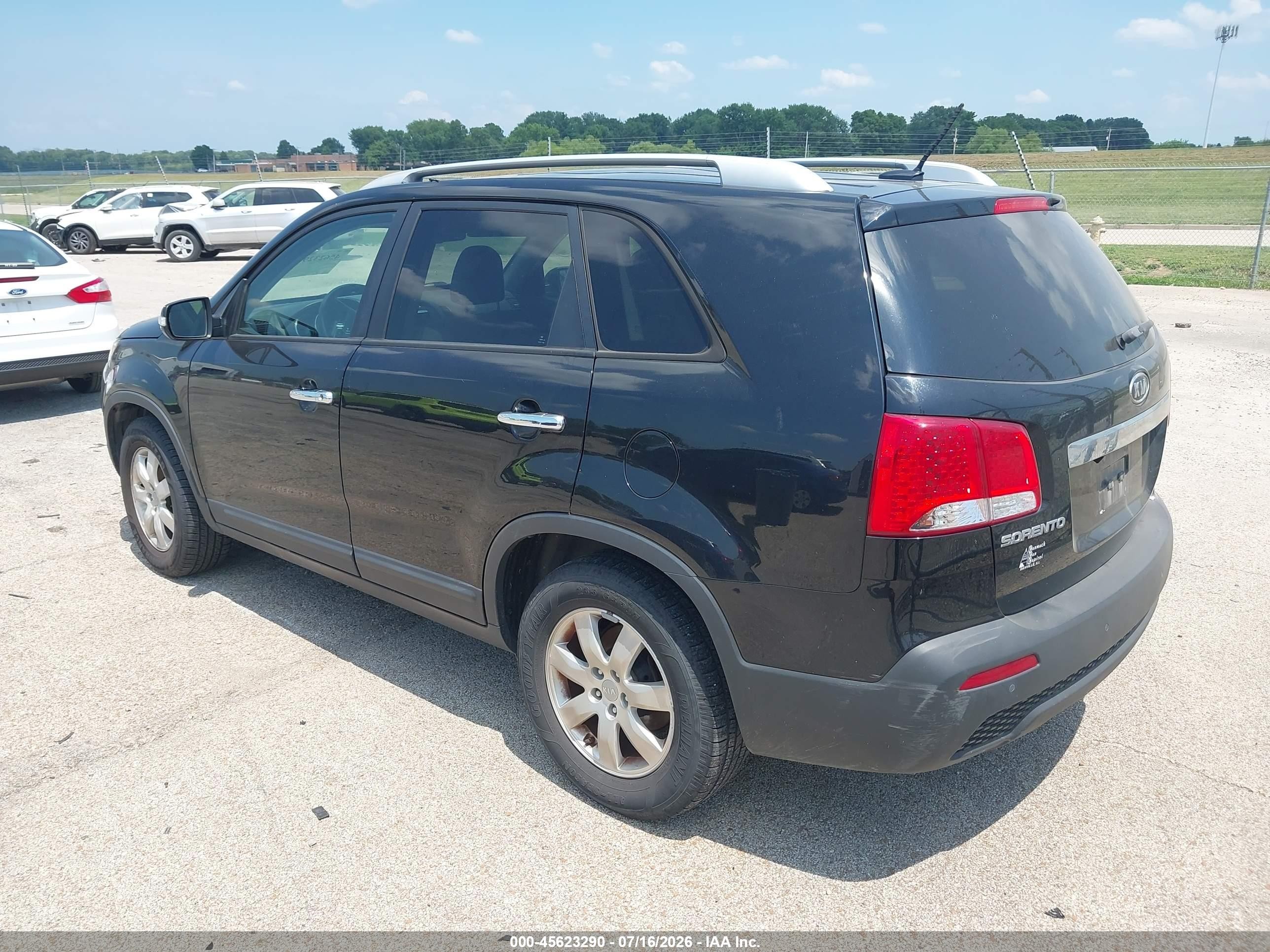 2013 Kia Sorento Lx Black vin: 5XYKT3A69DG373378