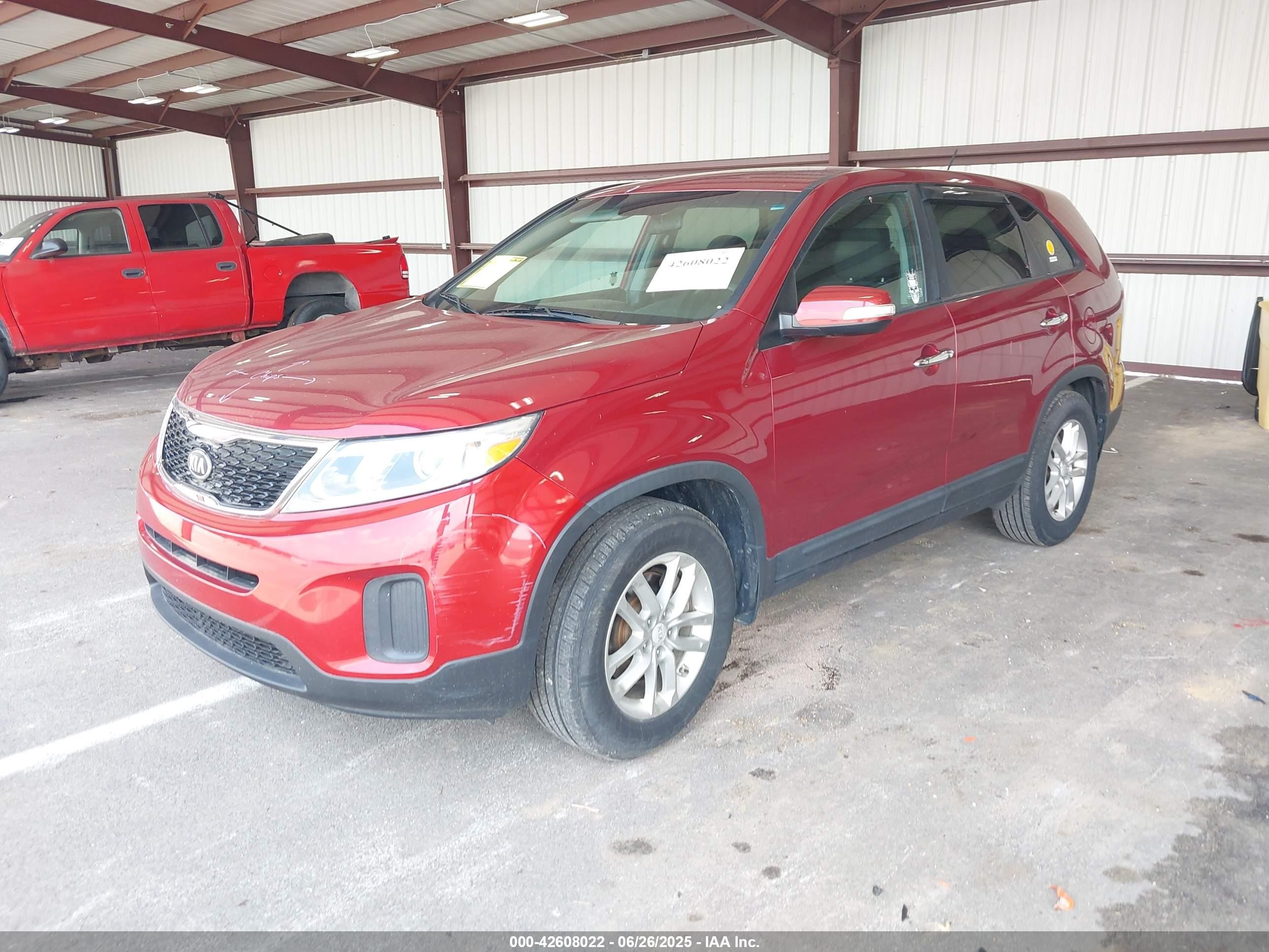 2014 Kia Sorento Lx Red vin: 5XYKT3A69EG426193