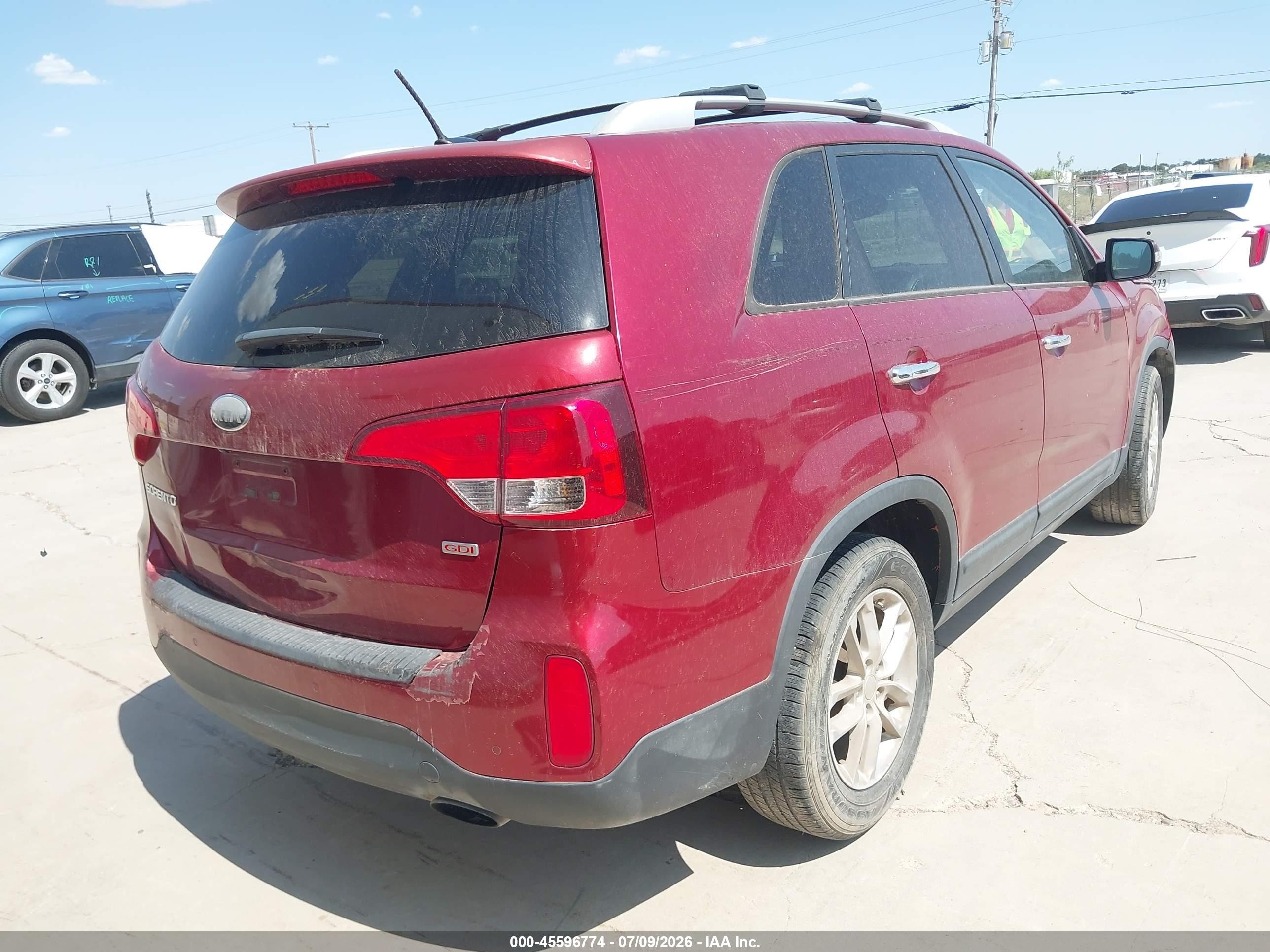 2014 Kia Sorento Lx Red vin: 5XYKT3A69EG448453