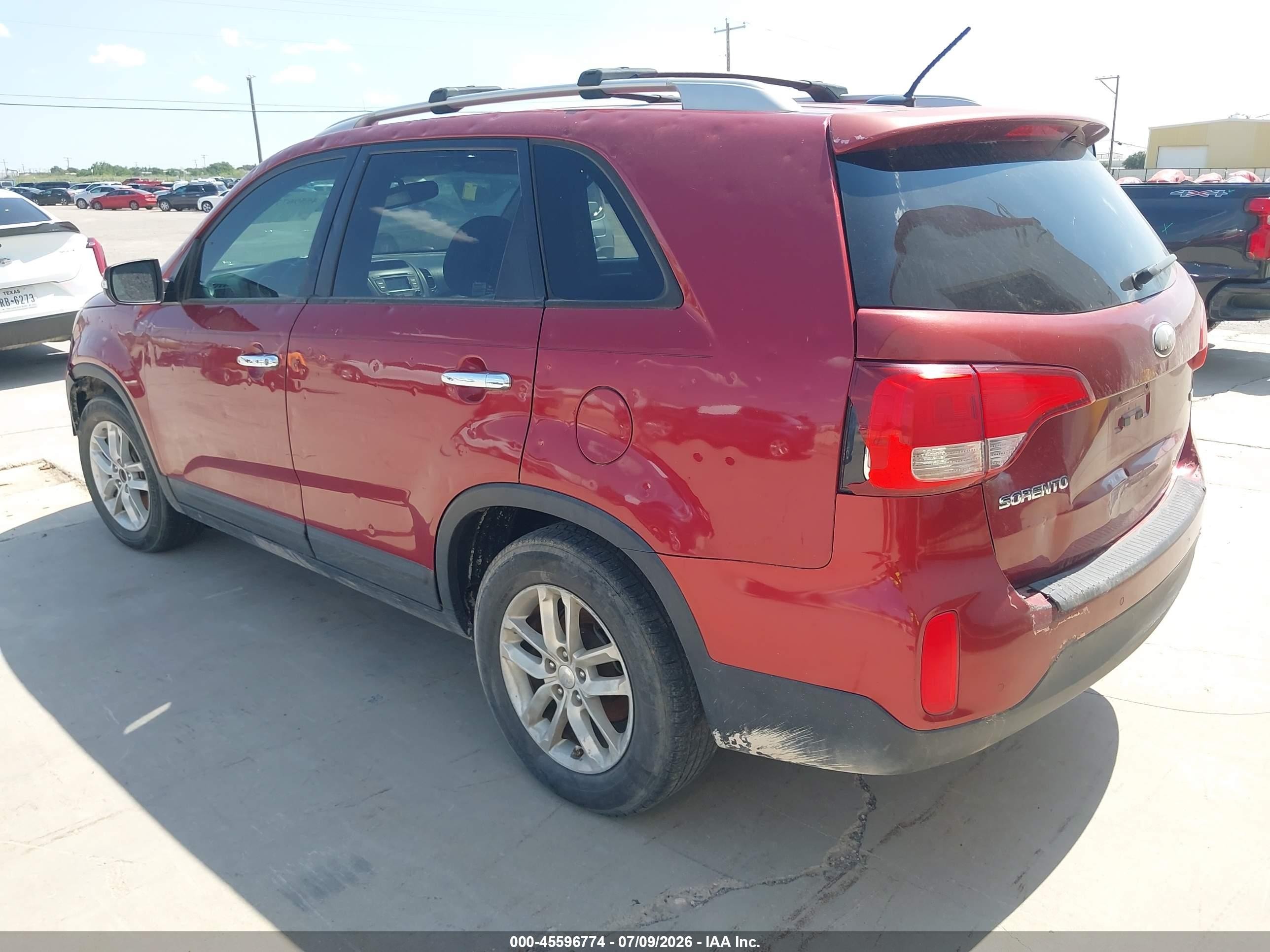 2014 Kia Sorento Lx Red vin: 5XYKT3A69EG448453