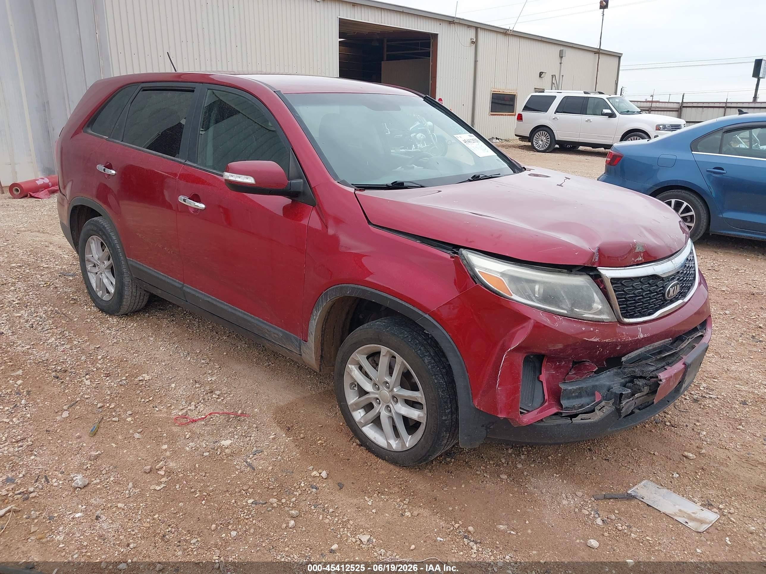 2014 Kia Sorento Lx Бордовый vin: 5XYKT3A69EG456780