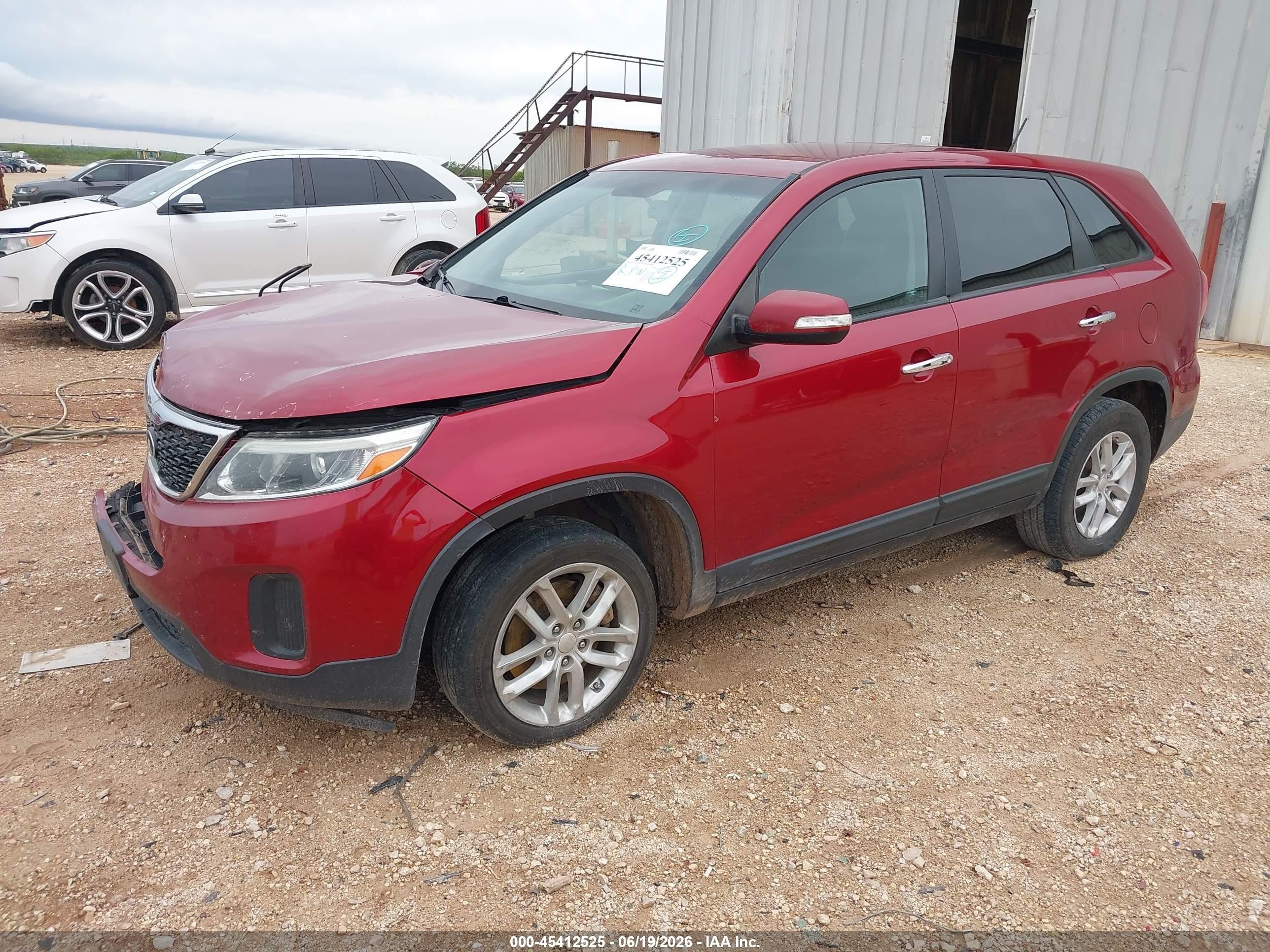 2014 Kia Sorento Lx Бордовый vin: 5XYKT3A69EG456780