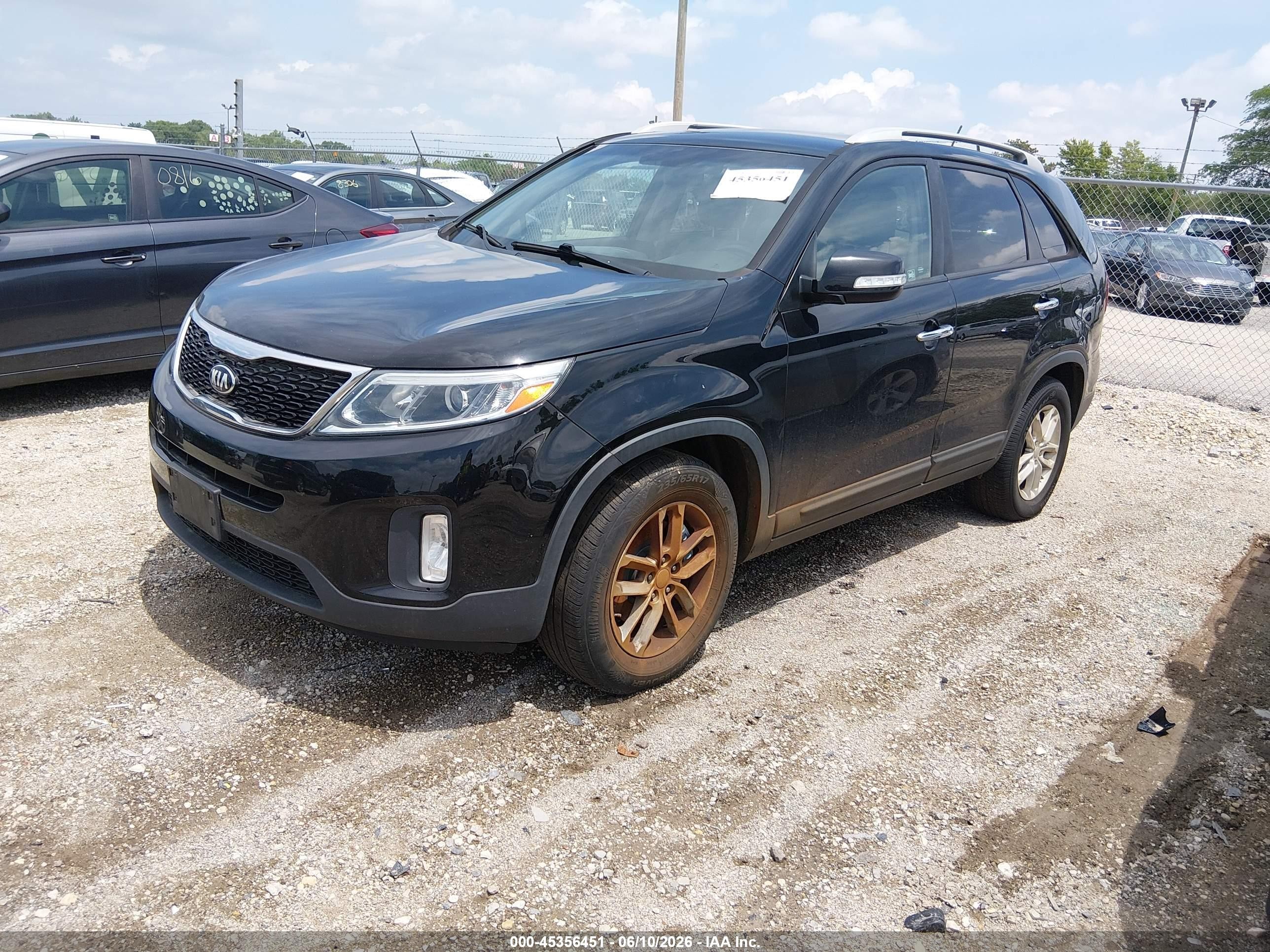 2015 Kia Sorento Lx Black vin: 5XYKT3A69FG627951