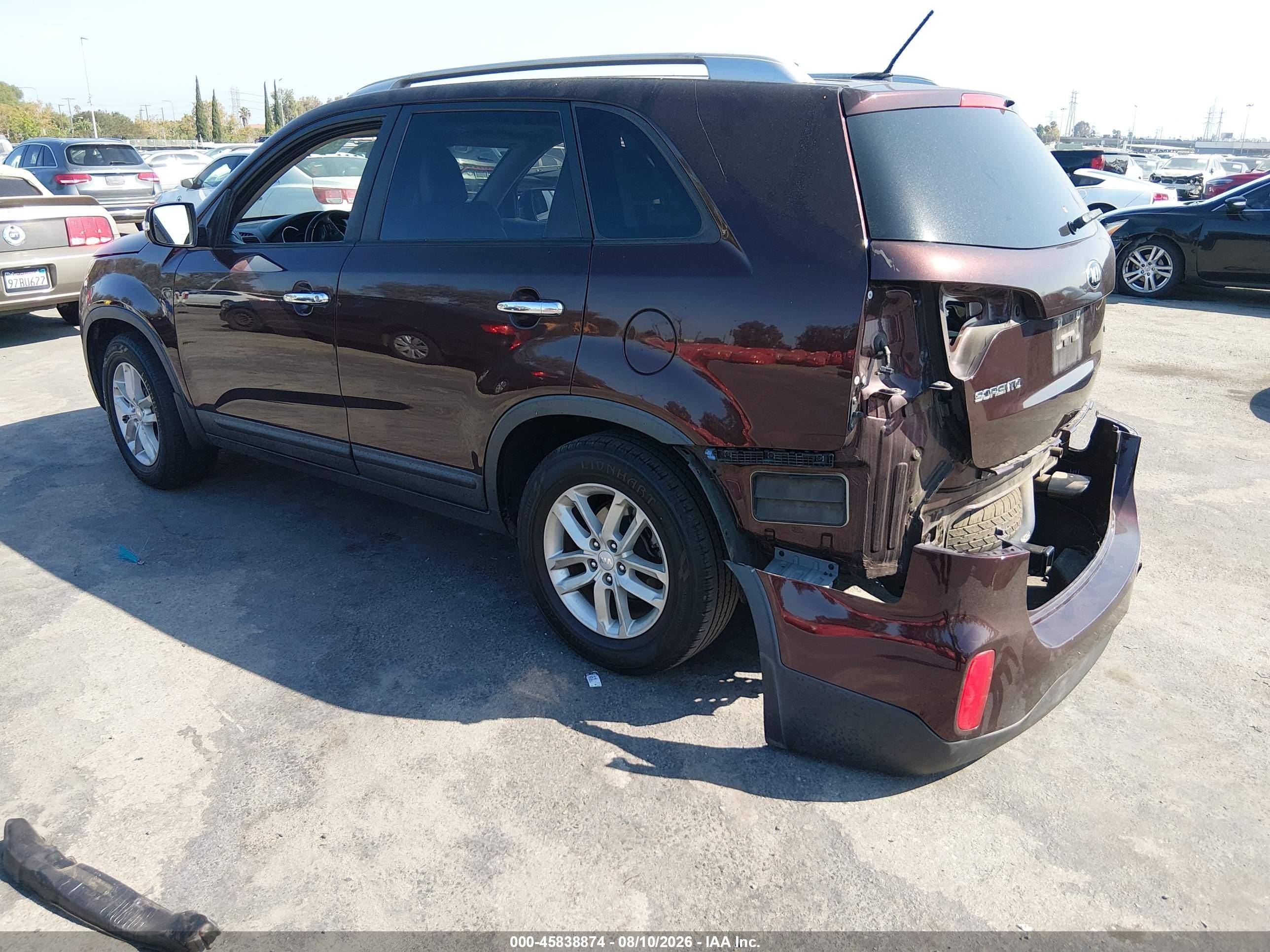 2015 Kia Sorento Lx Maroon vin: 5XYKT3A69FG660724