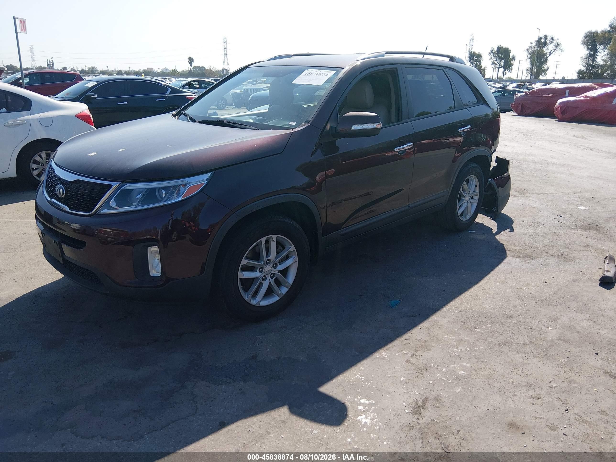 2015 Kia Sorento Lx Maroon vin: 5XYKT3A69FG660724