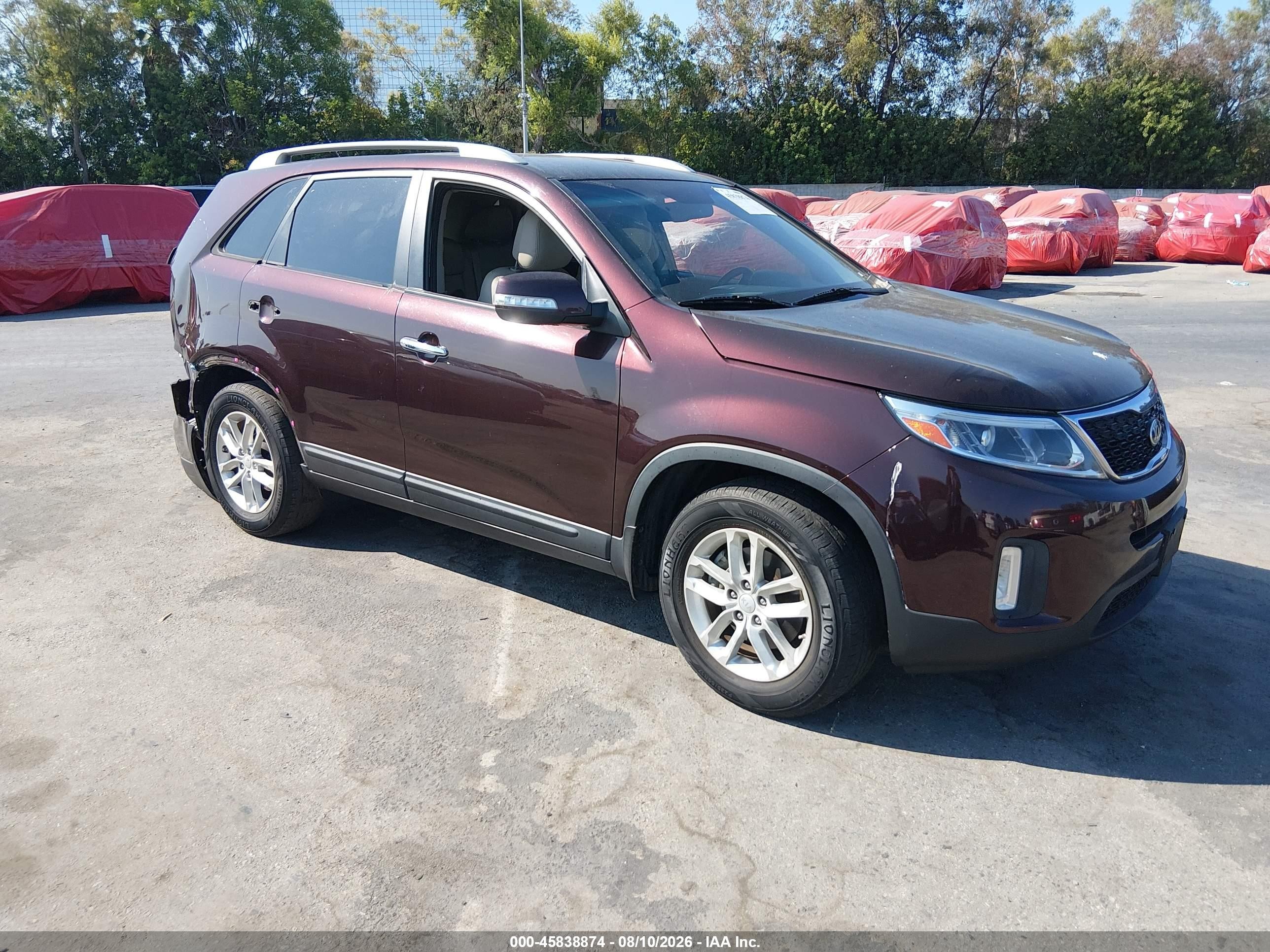2015 Kia Sorento Lx Maroon vin: 5XYKT3A69FG660724