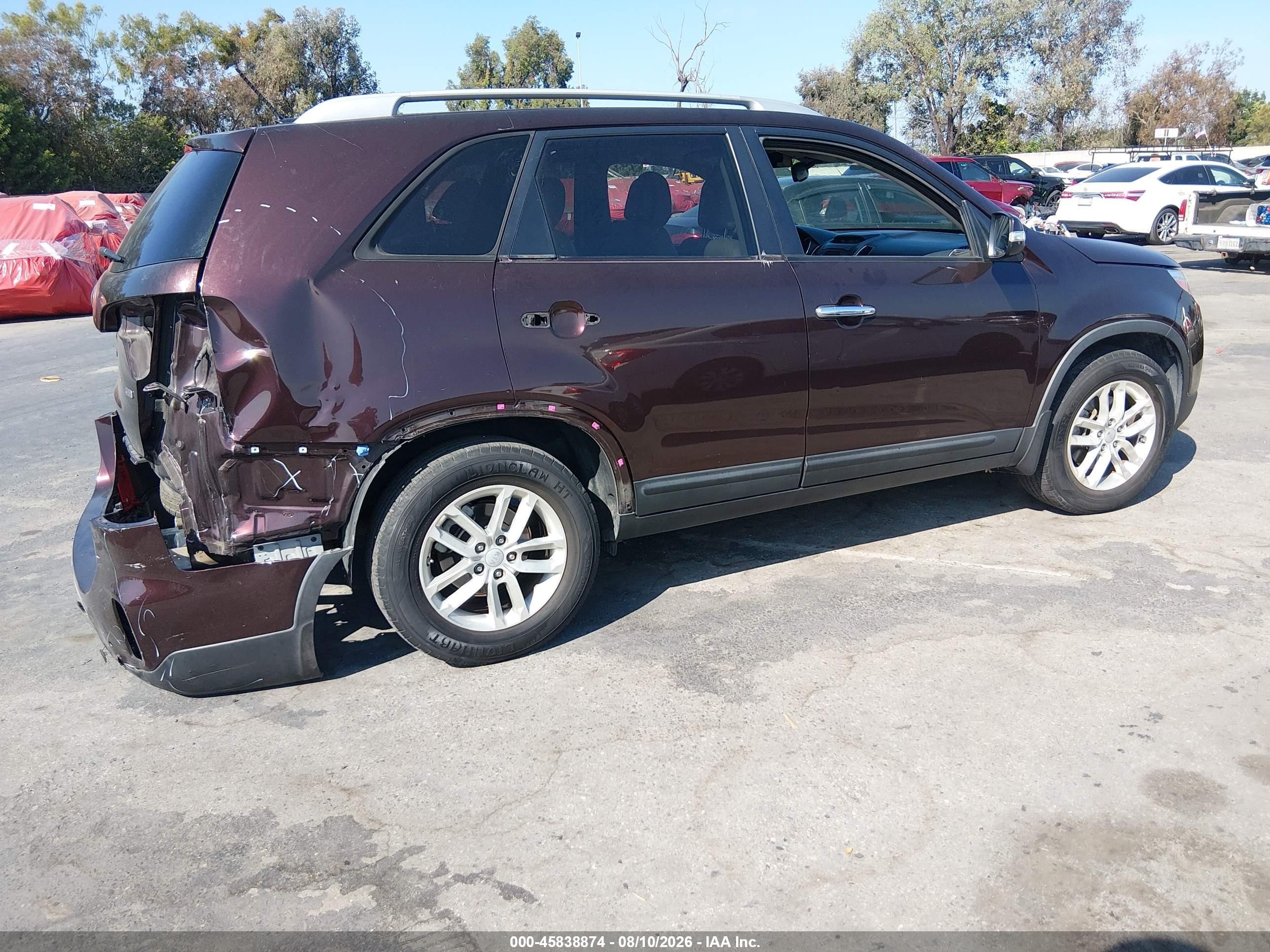 2015 Kia Sorento Lx Maroon vin: 5XYKT3A69FG660724