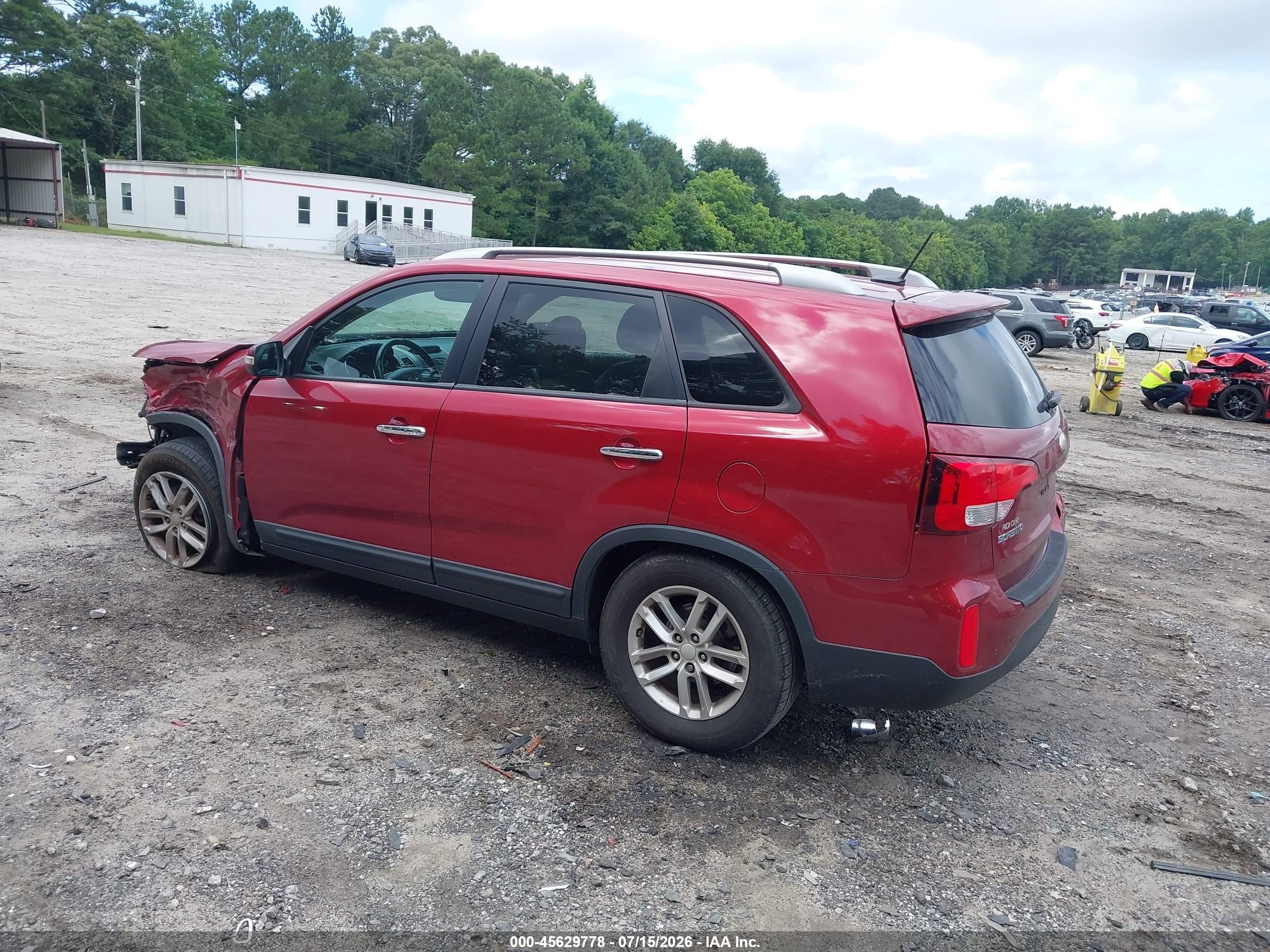 2014 Kia Sorento Lx Red vin: 5XYKT3A6XEG437803