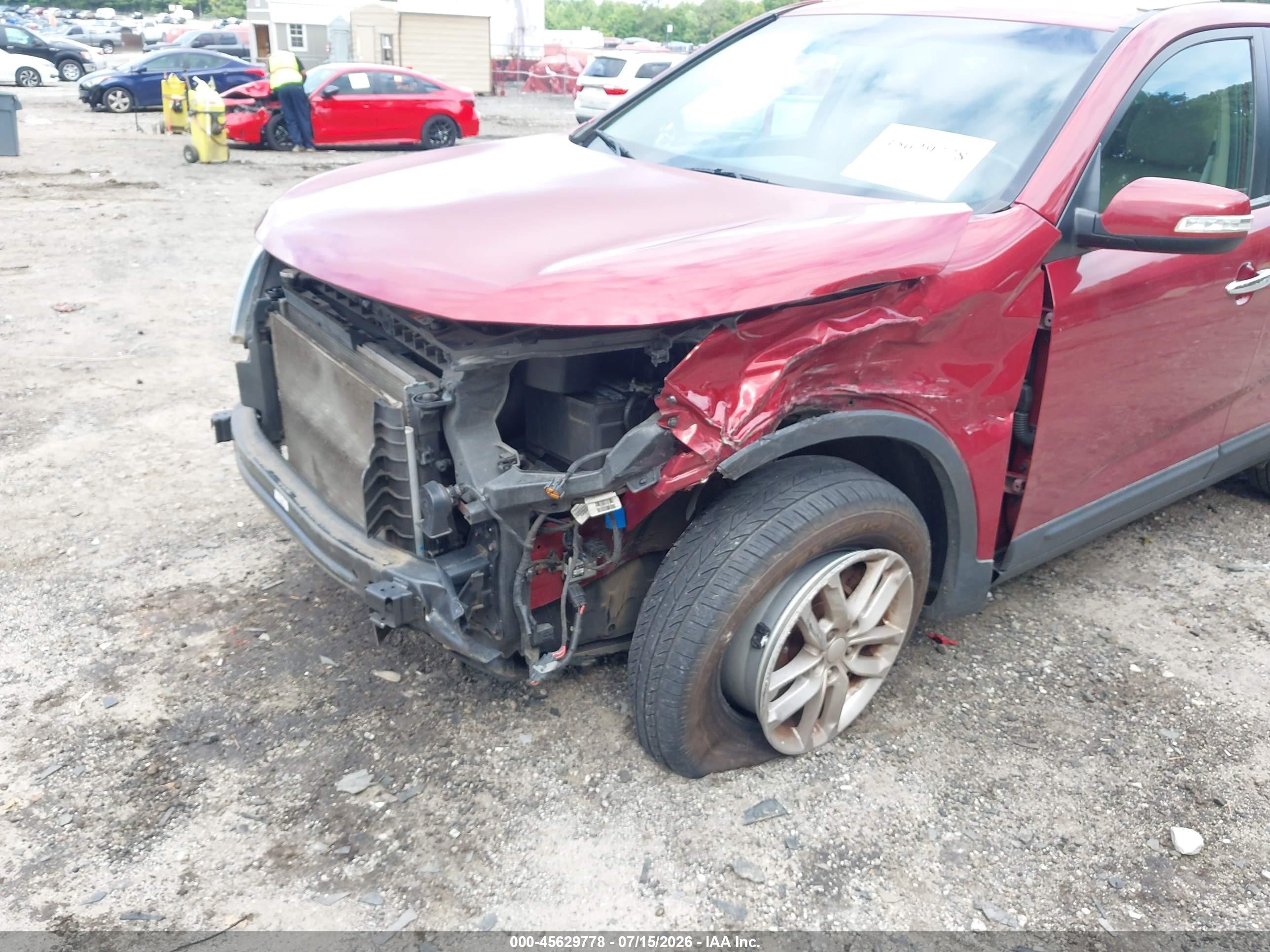 2014 Kia Sorento Lx Red vin: 5XYKT3A6XEG437803