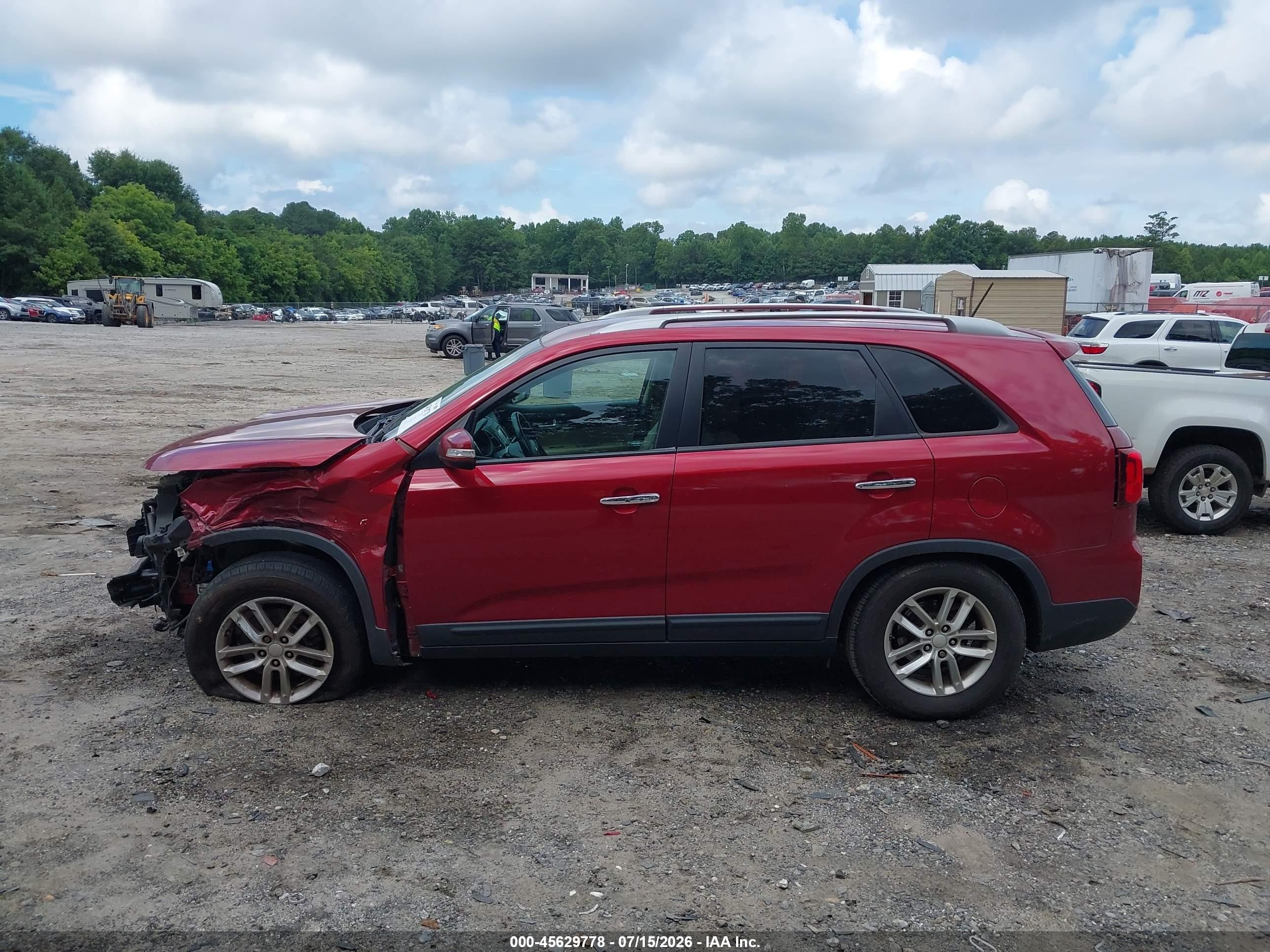 2014 Kia Sorento Lx Red vin: 5XYKT3A6XEG437803