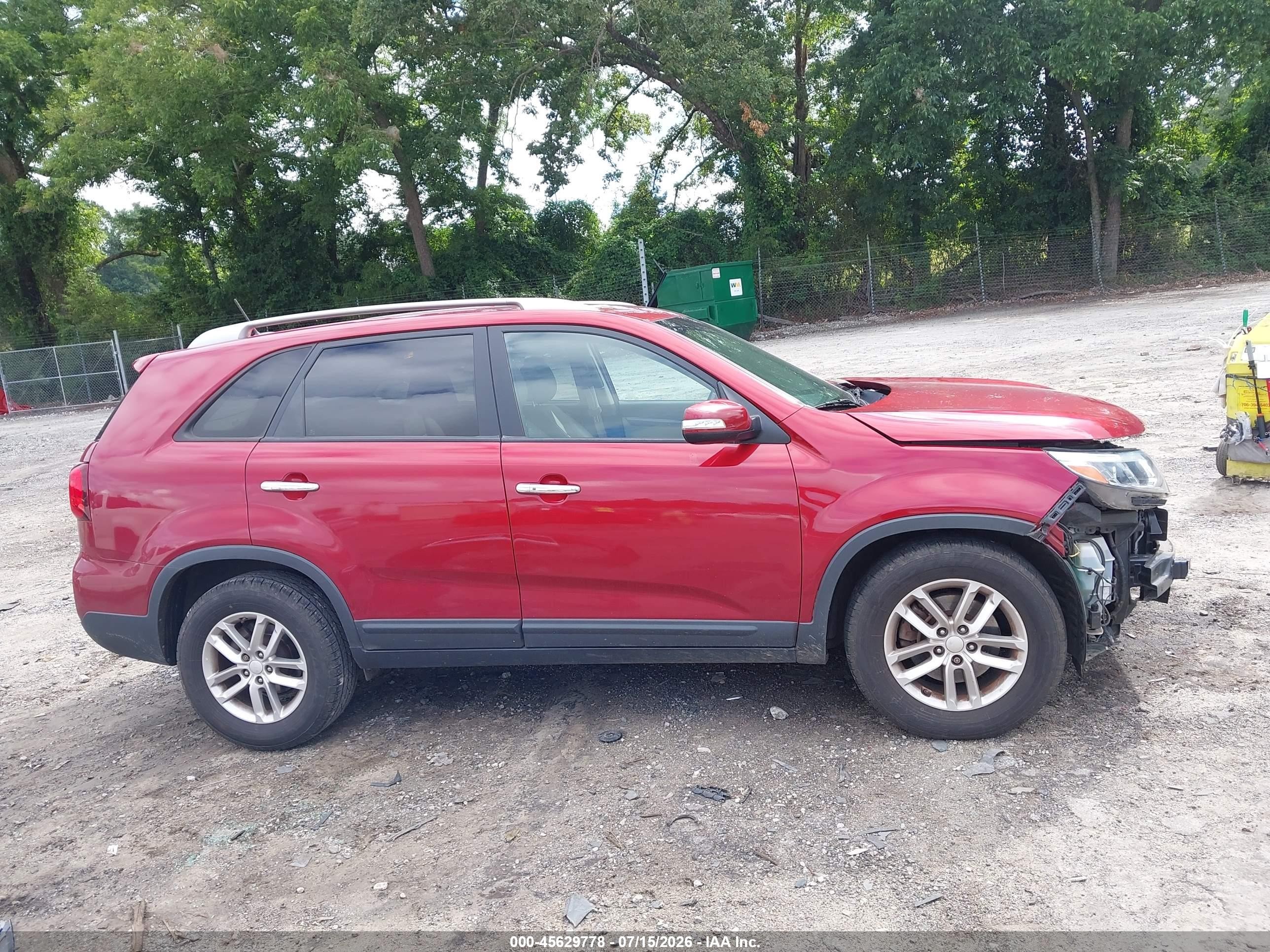 2014 Kia Sorento Lx Red vin: 5XYKT3A6XEG437803
