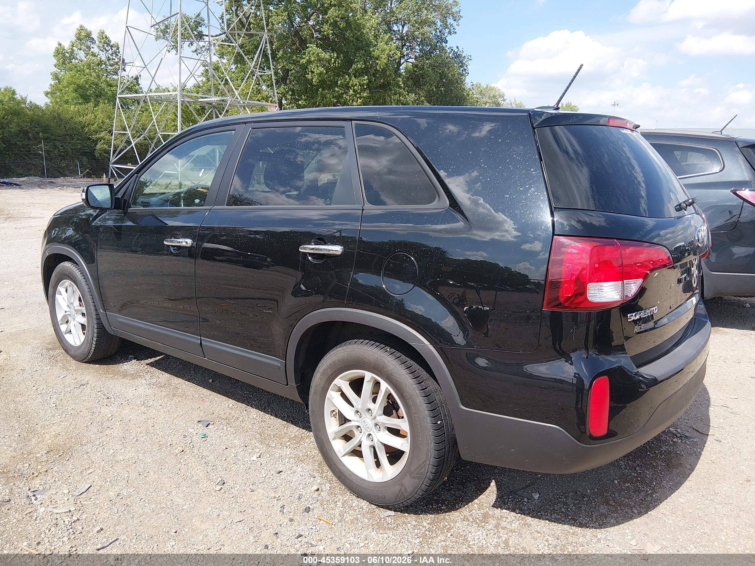 2014 Kia Sorento Lx Black vin: 5XYKT3A6XEG469182