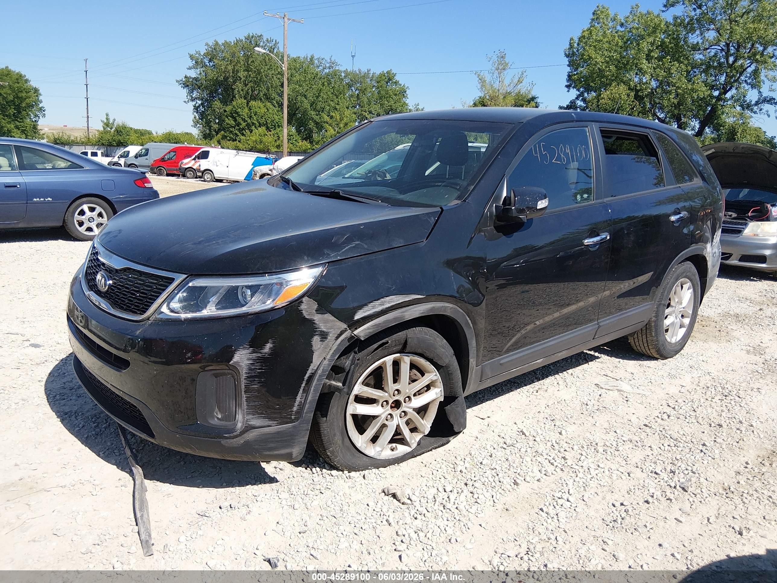 2014 Kia Sorento Lx Black vin: 5XYKT3A6XEG508367