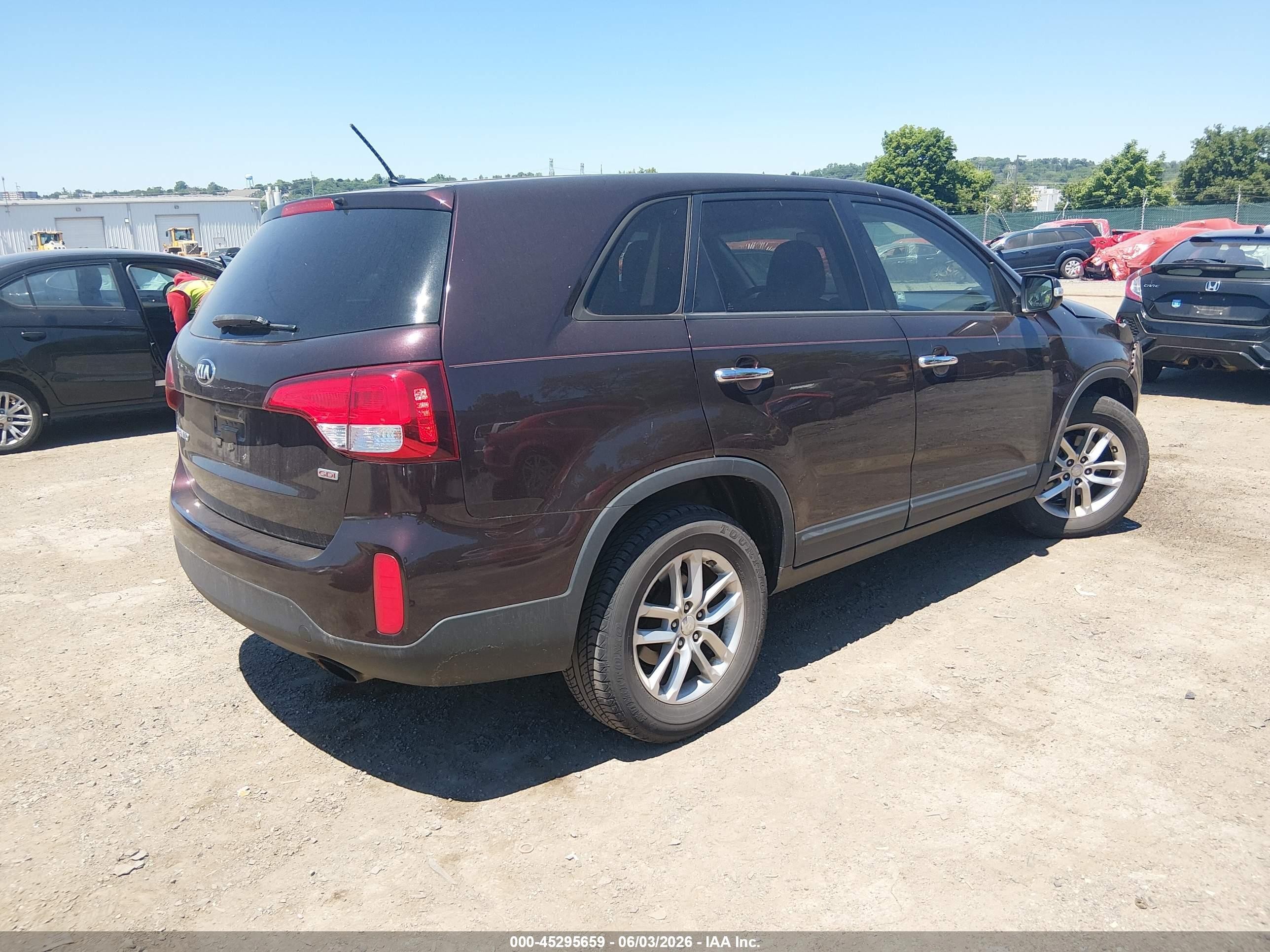 2014 Kia Sorento Lx Burgundy vin: 5XYKT3A6XEG523550