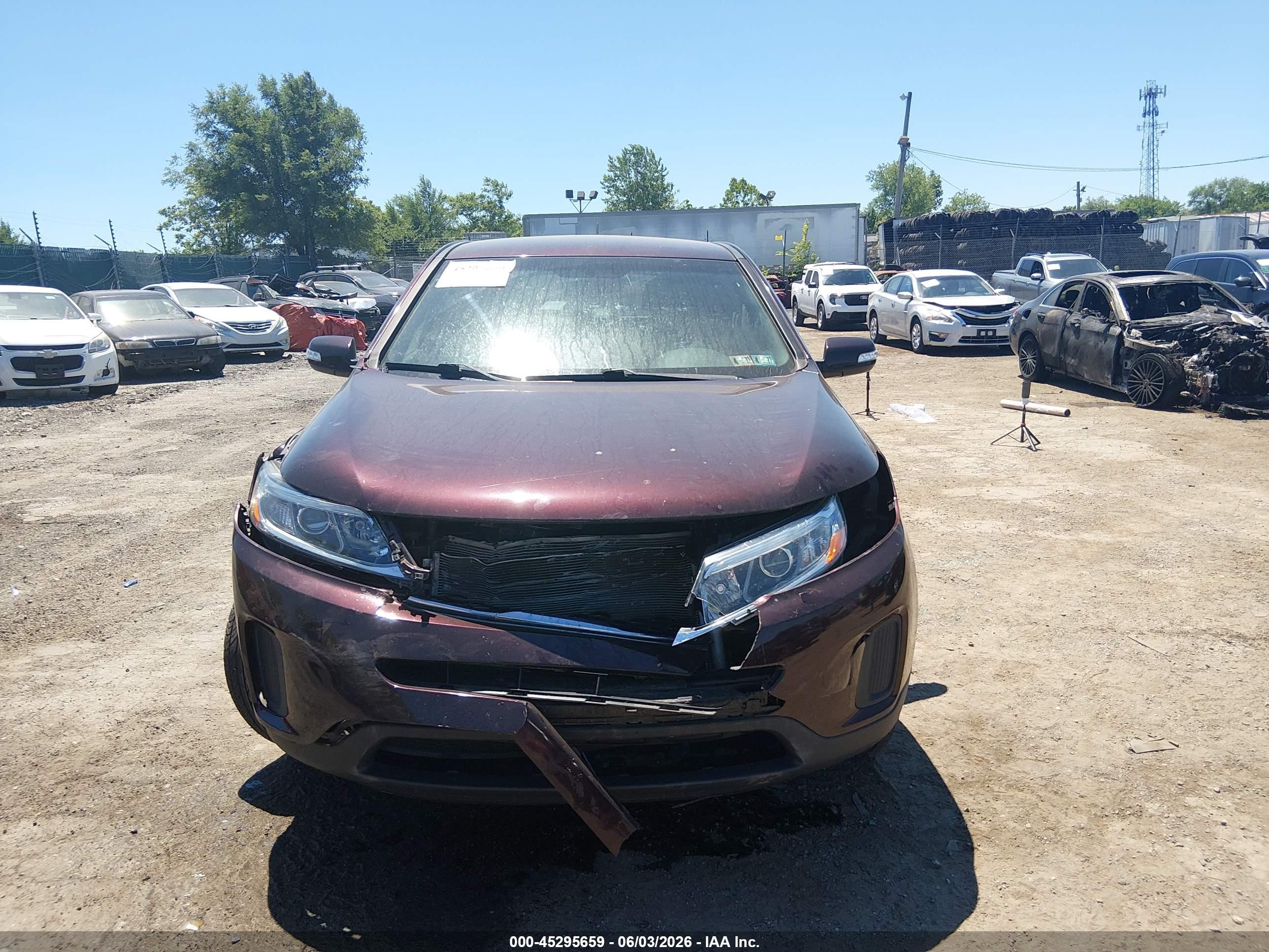 2014 Kia Sorento Lx Burgundy vin: 5XYKT3A6XEG523550