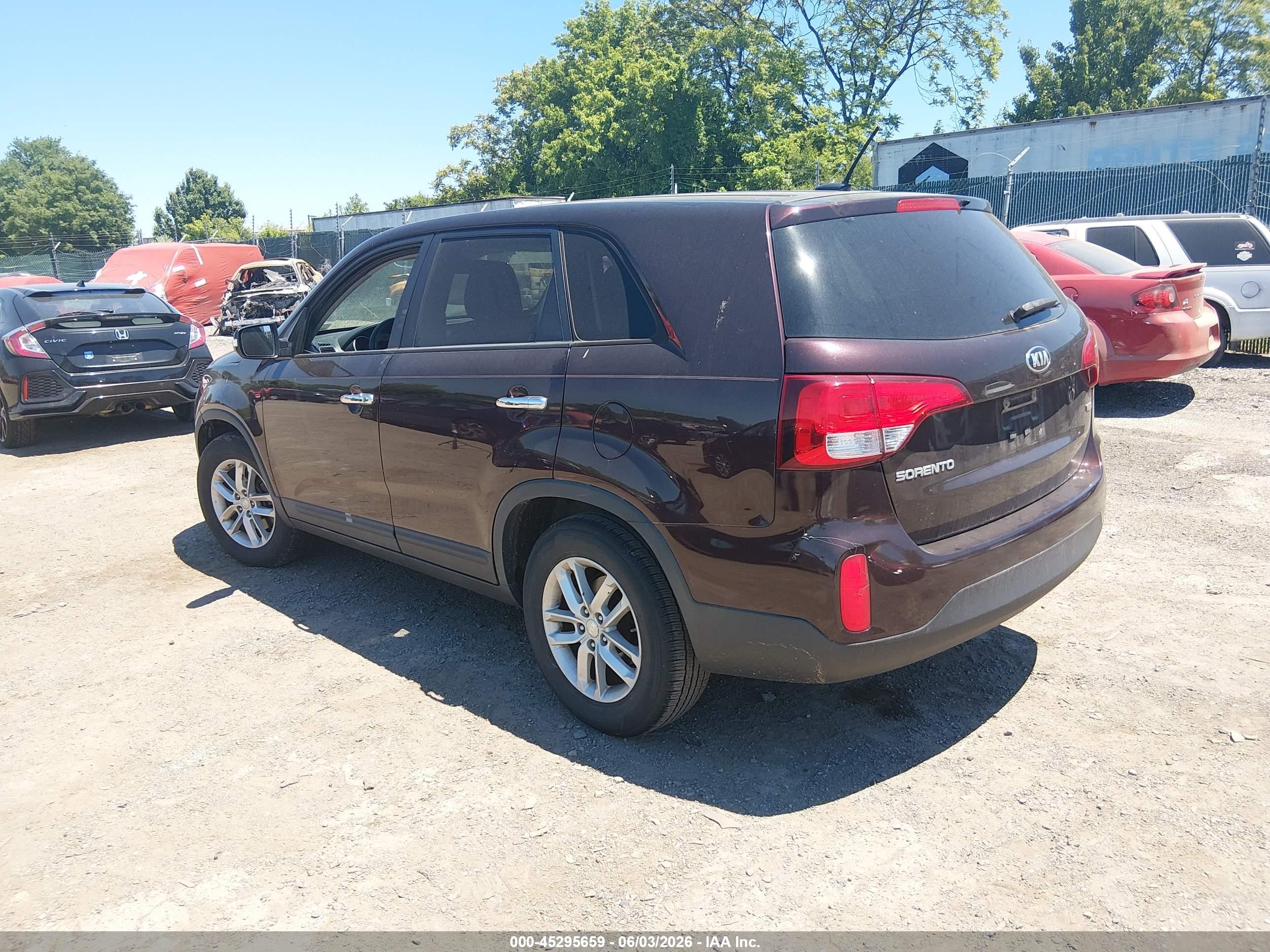 2014 Kia Sorento Lx Burgundy vin: 5XYKT3A6XEG523550
