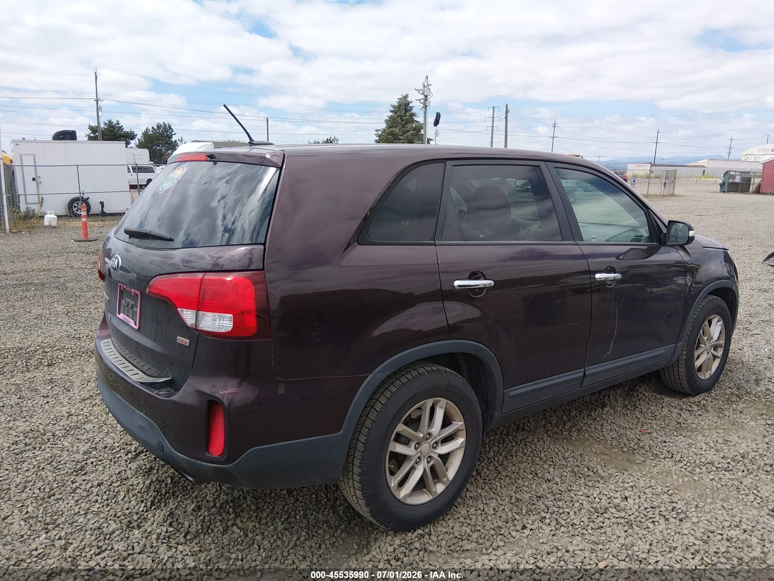 2015 Kia Sorento Lx Purple vin: 5XYKT3A6XFG621883