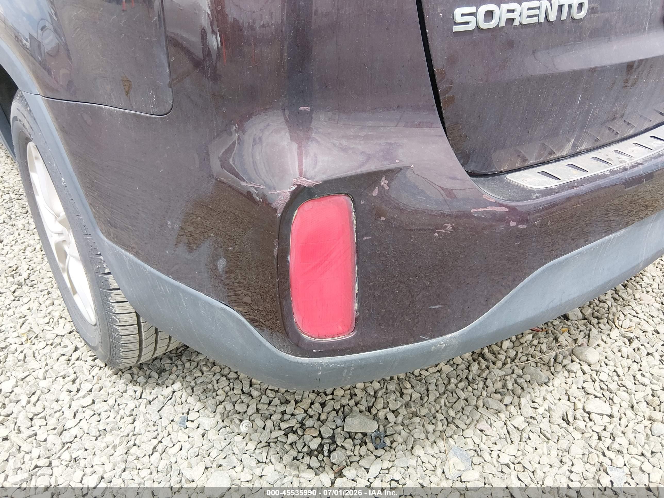 2015 Kia Sorento Lx Purple vin: 5XYKT3A6XFG621883