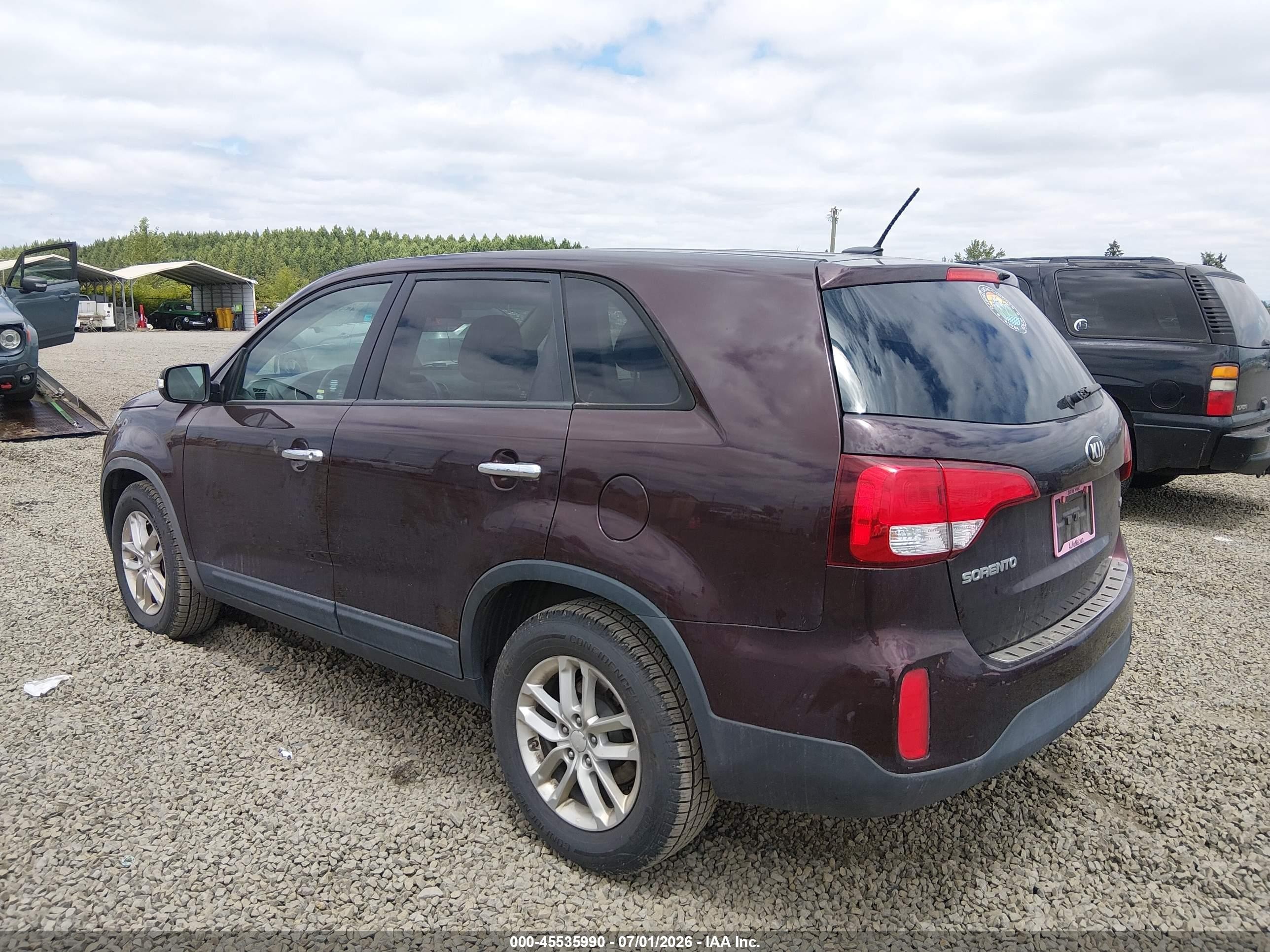 2015 Kia Sorento Lx Purple vin: 5XYKT3A6XFG621883