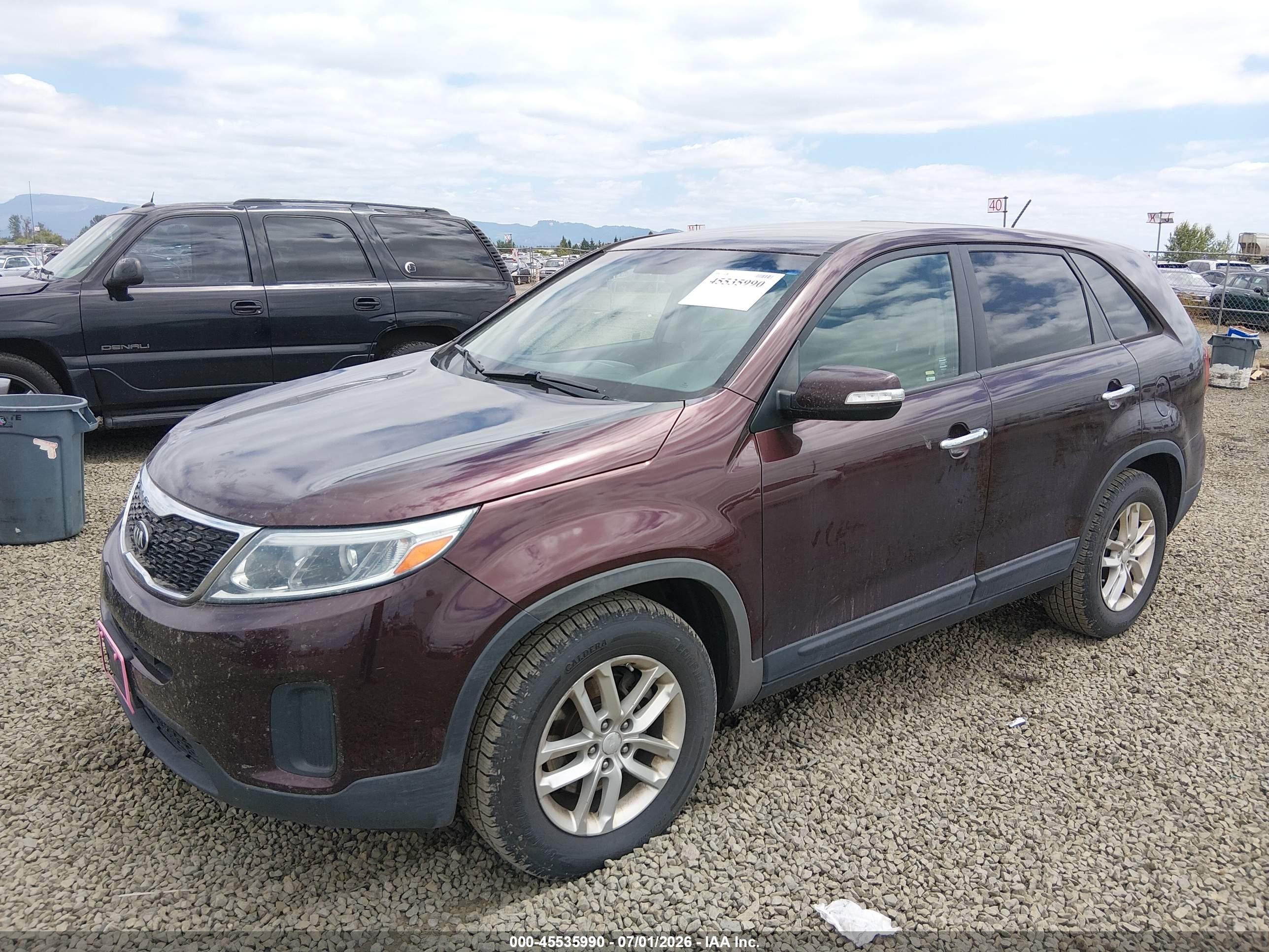 2015 Kia Sorento Lx Purple vin: 5XYKT3A6XFG621883