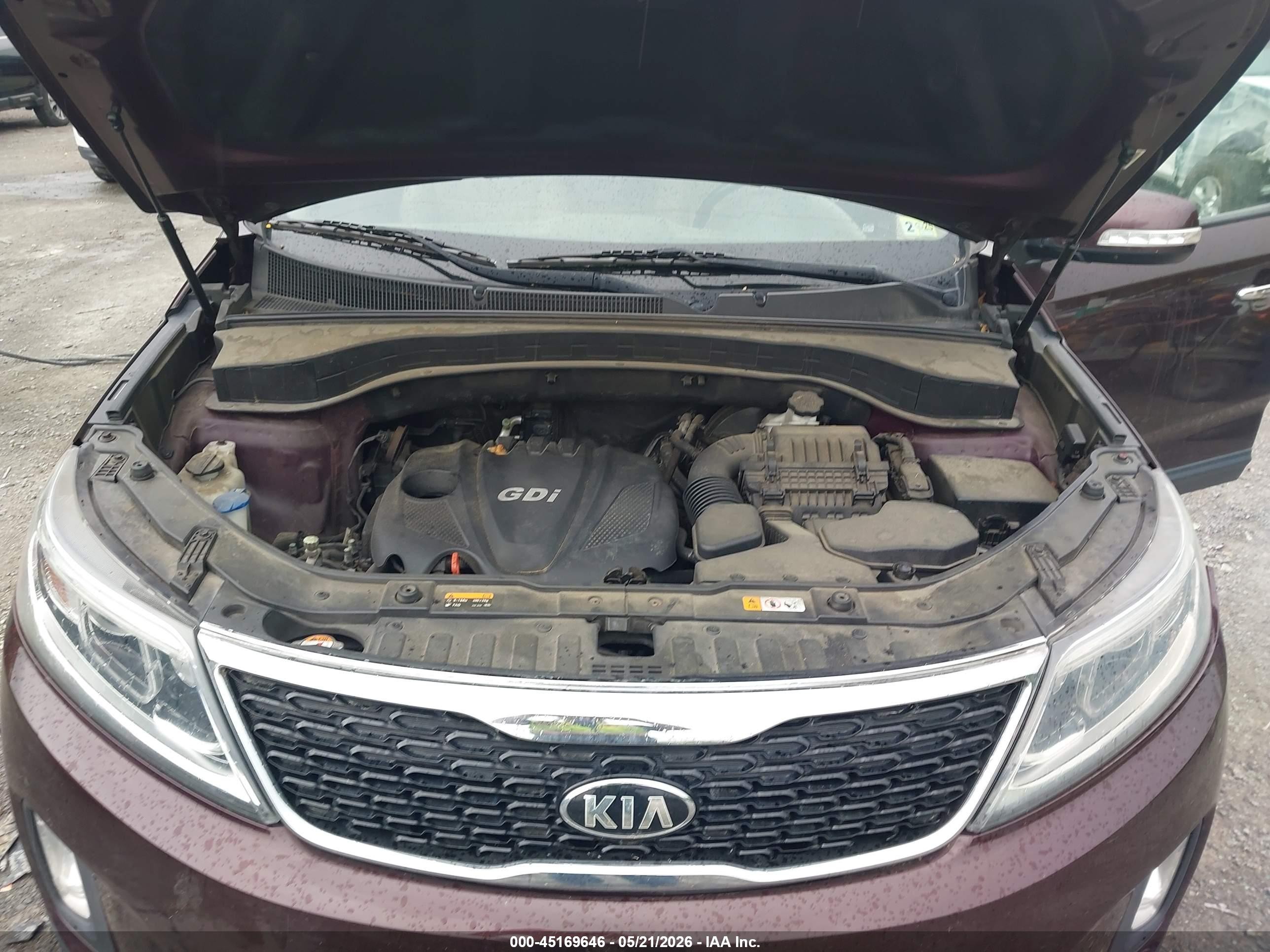 2015 Kia Sorento Lx Burgundy vin: 5XYKT3A6XFG653779
