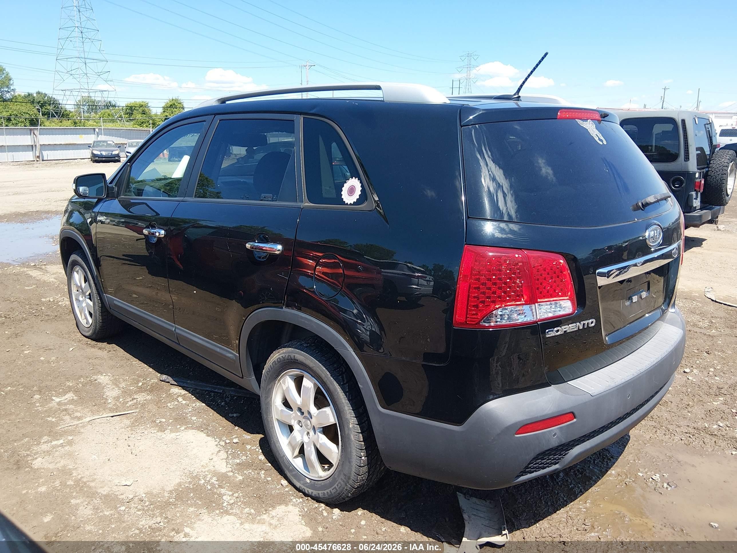 2011 Kia Sorento Lx Black vin: 5XYKT4A11BG133796